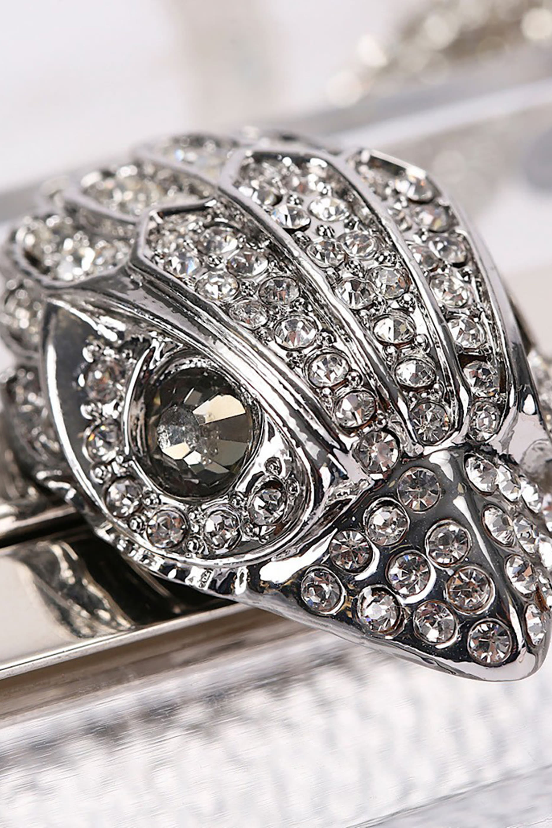 Tortoise Rhinestone Embellished Box Clutch