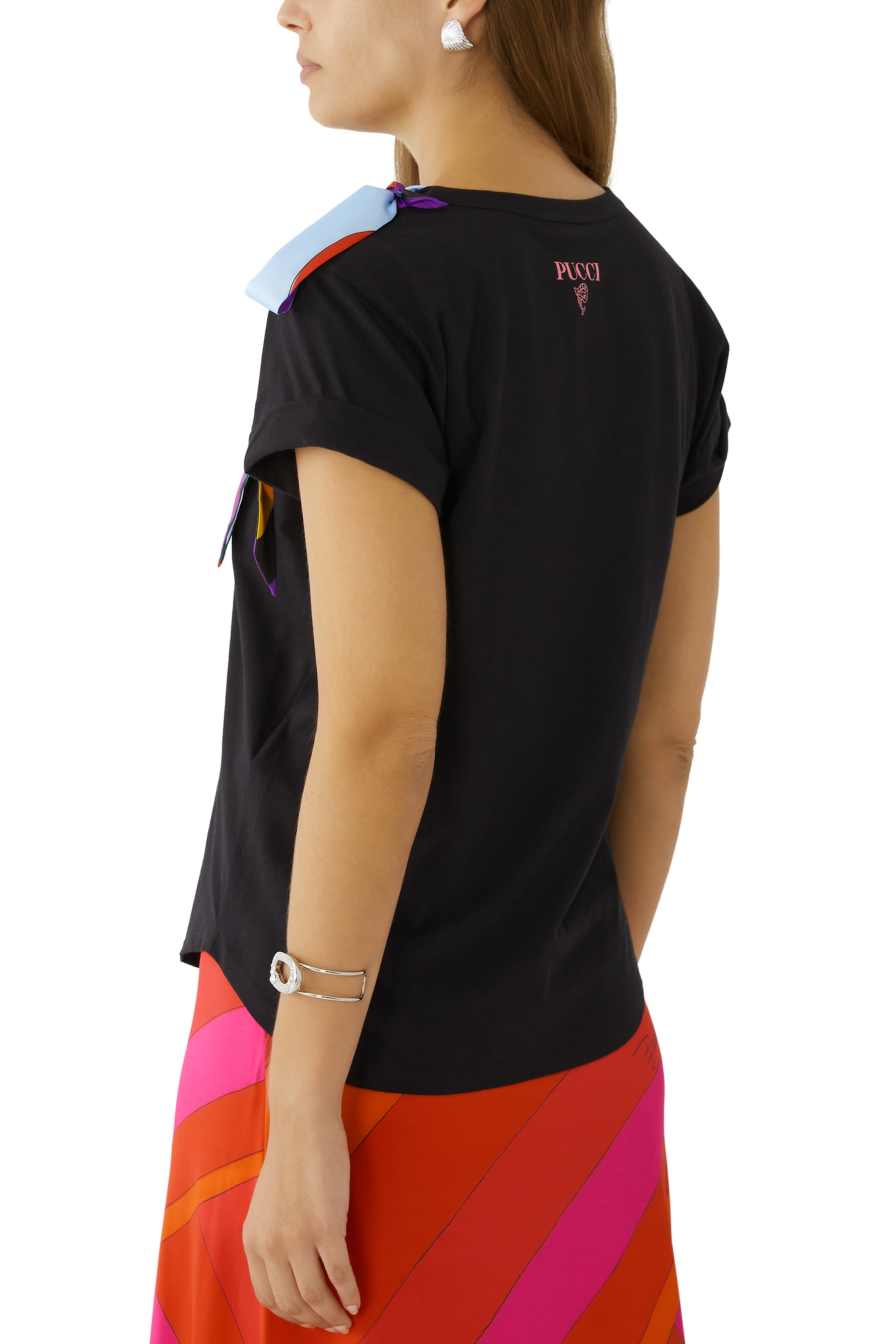 Bow-Embellished Cotton T-Shirt