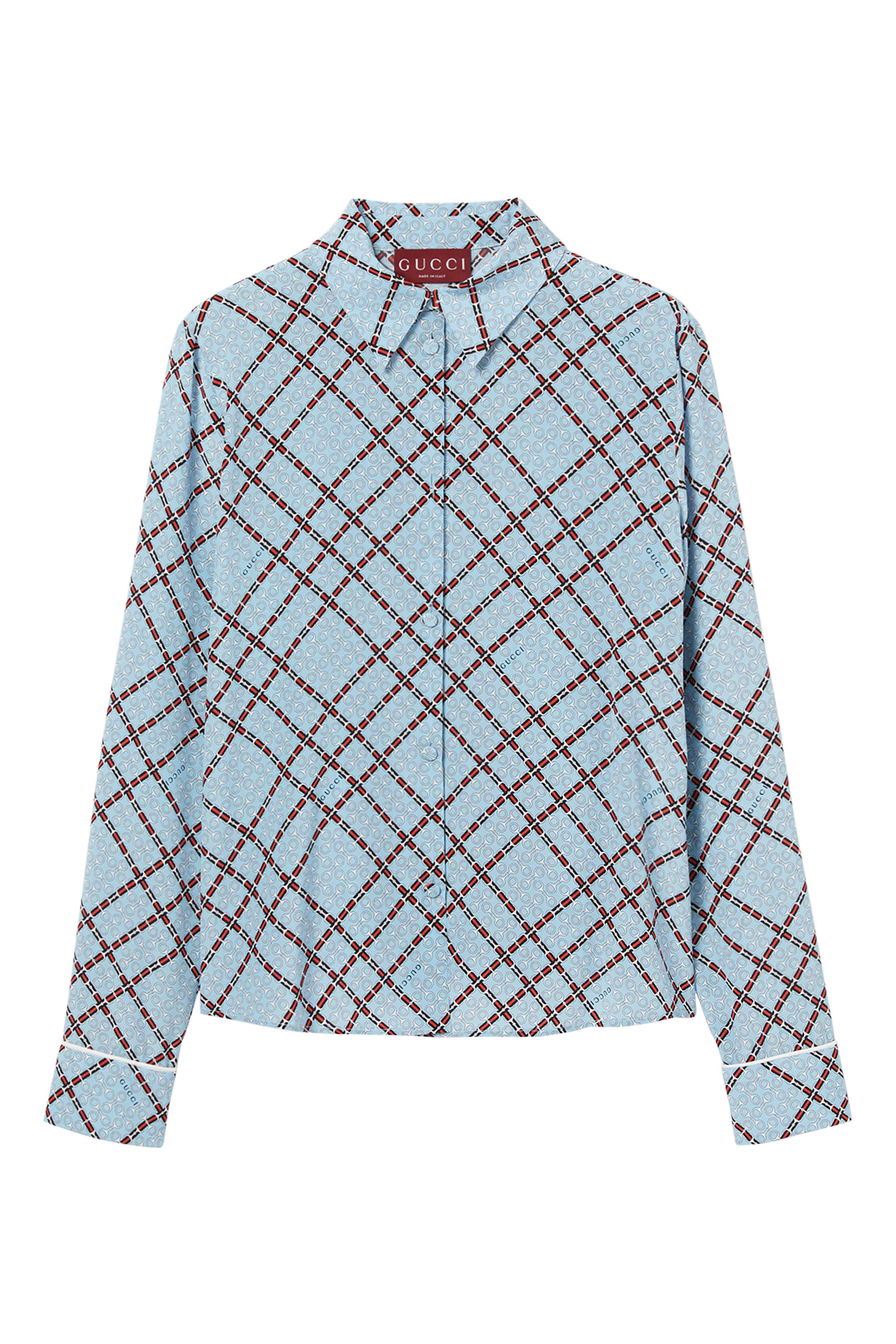 Printed Silk Cr&ecirc;pe de Chine Shirt