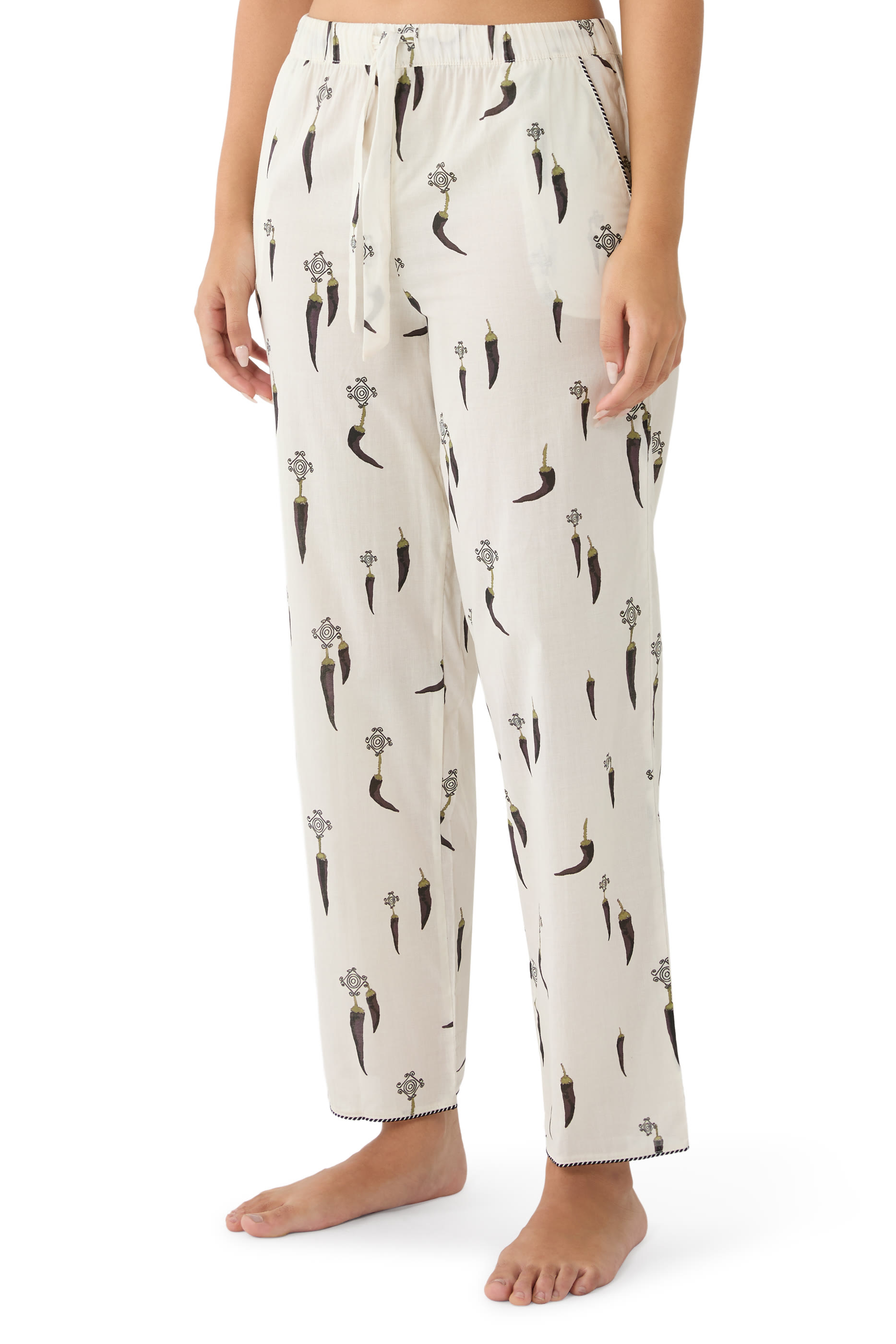 Elephant-Print Long Pajama Set