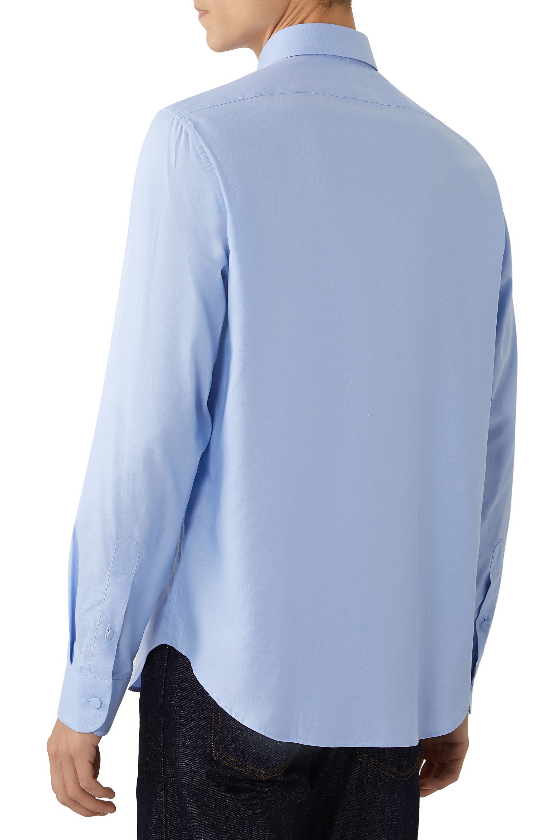 Oxford Cotton Shirt with Double G Embroidery