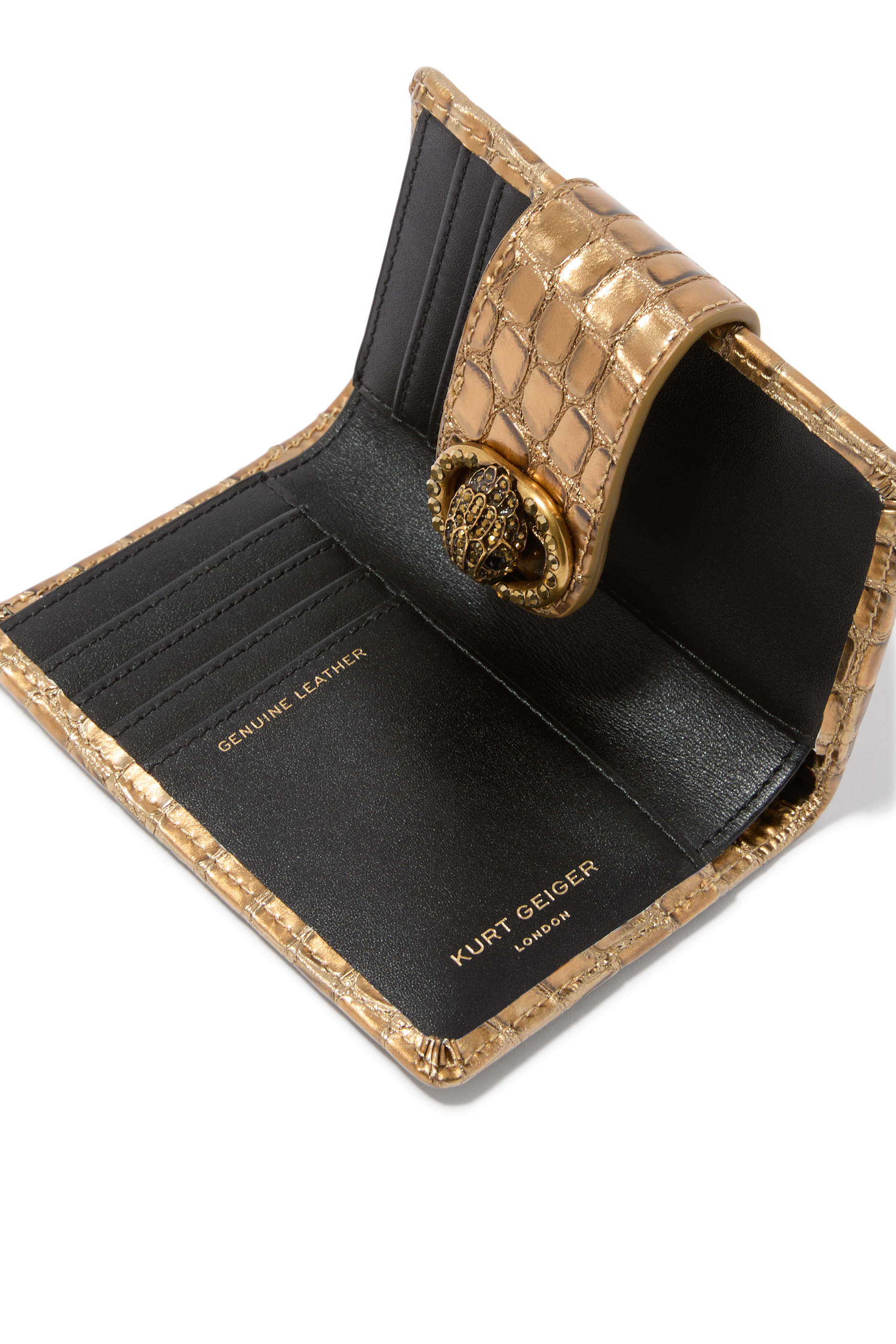 Croc-Print Chelsea Fold Wallet