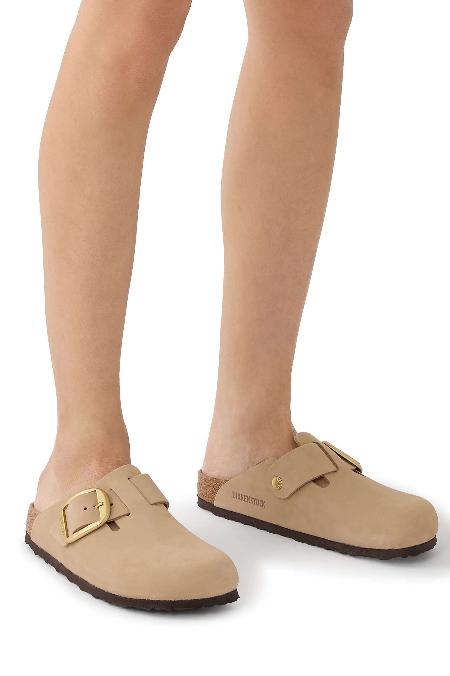 Boston Big Buckle Leather Clogs