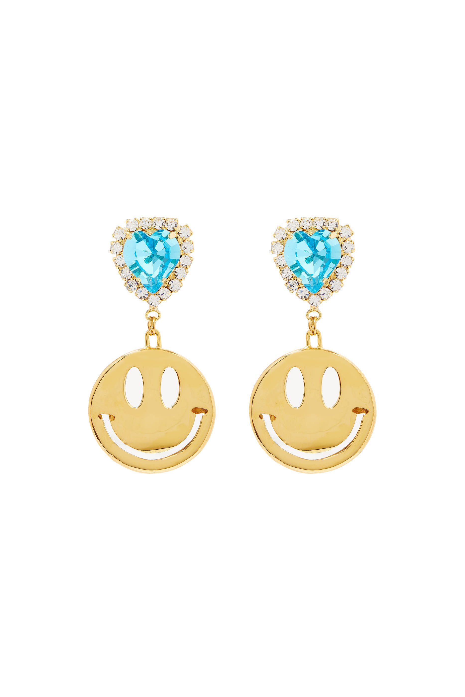 Party Pooper Earrings, Gold-Plated Brass Stud Earrings & Swarovski Crystals