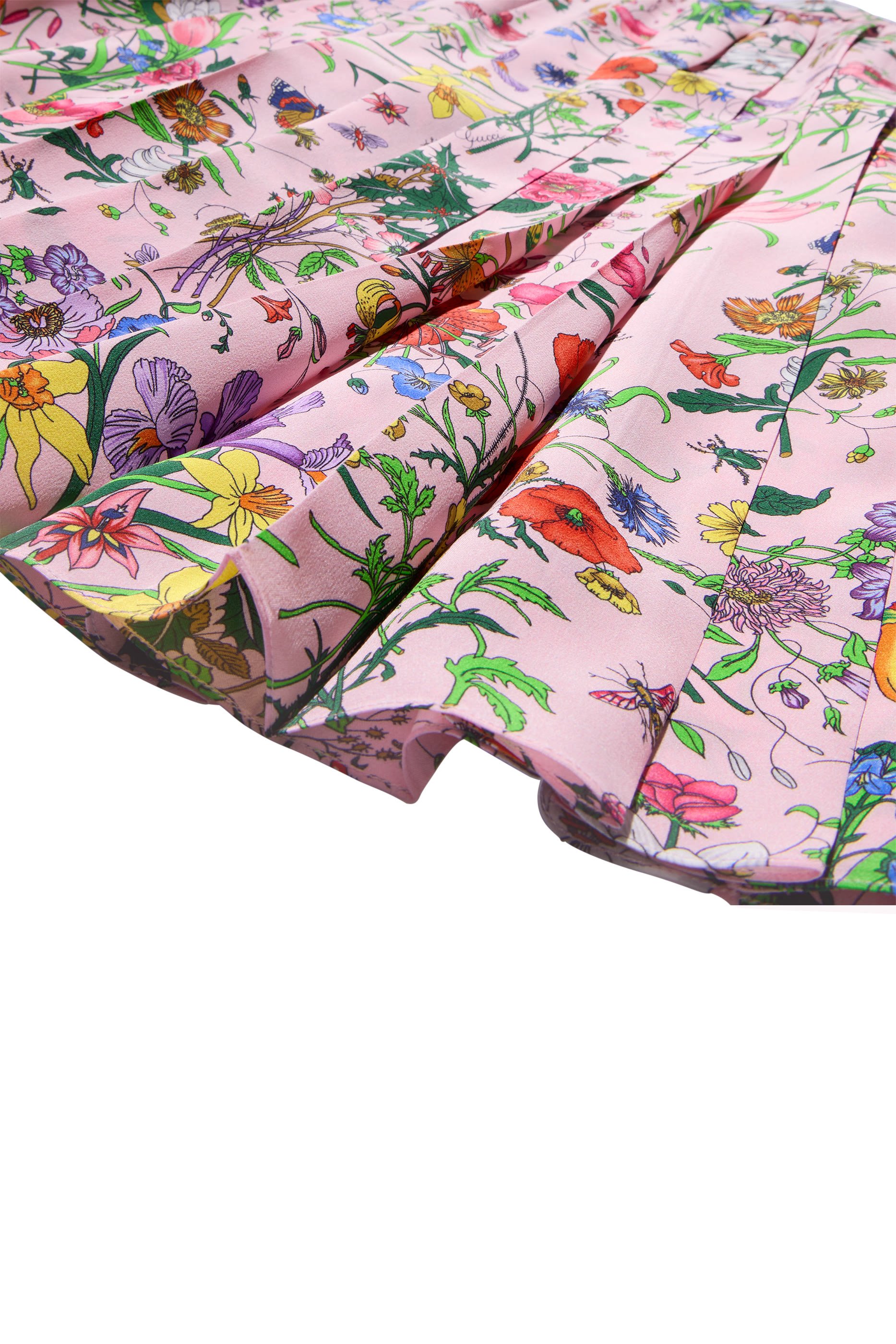 Printed Silk Pleated Skirt