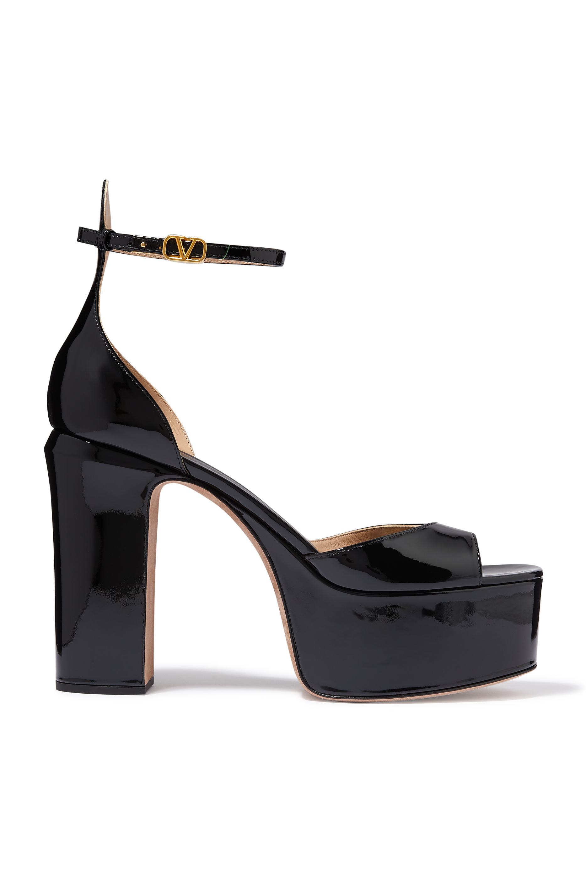Valentino Garavani Tan-Go 120 Patent Leather Platform Sandals