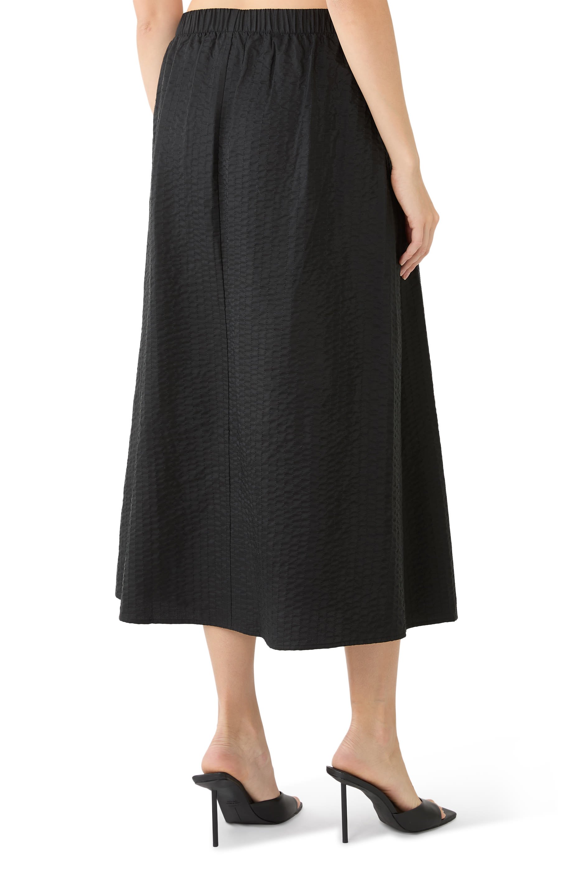 Quilted Silk A-Line Skirt