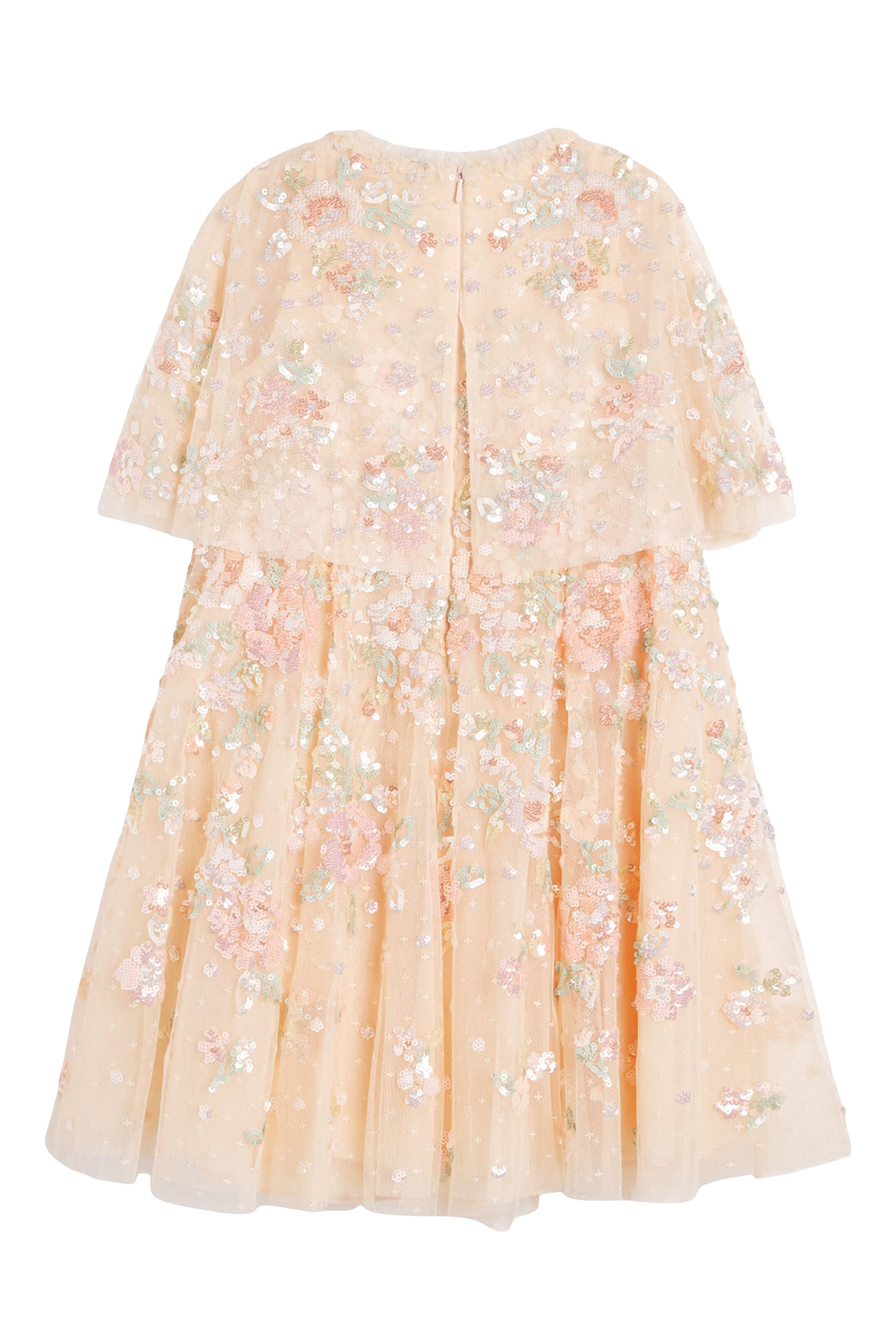 Kids Sequin Bouquet Cape Dress