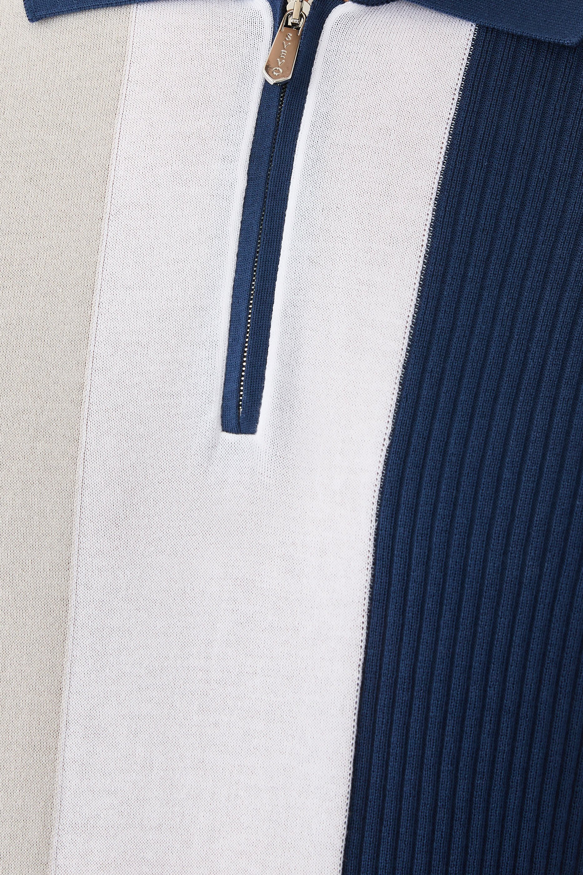 Stripe Half-Zip Polo Shirt