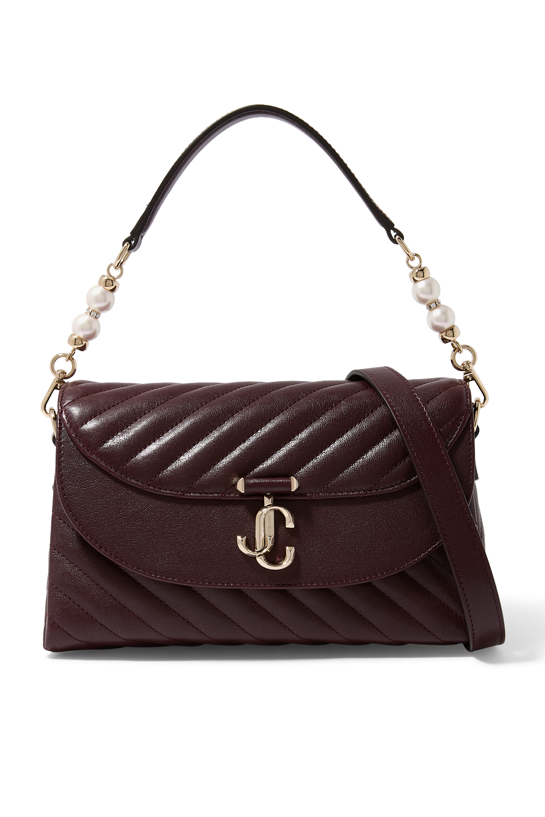 Curve Quilted Biker Leather Top Handle Bag
