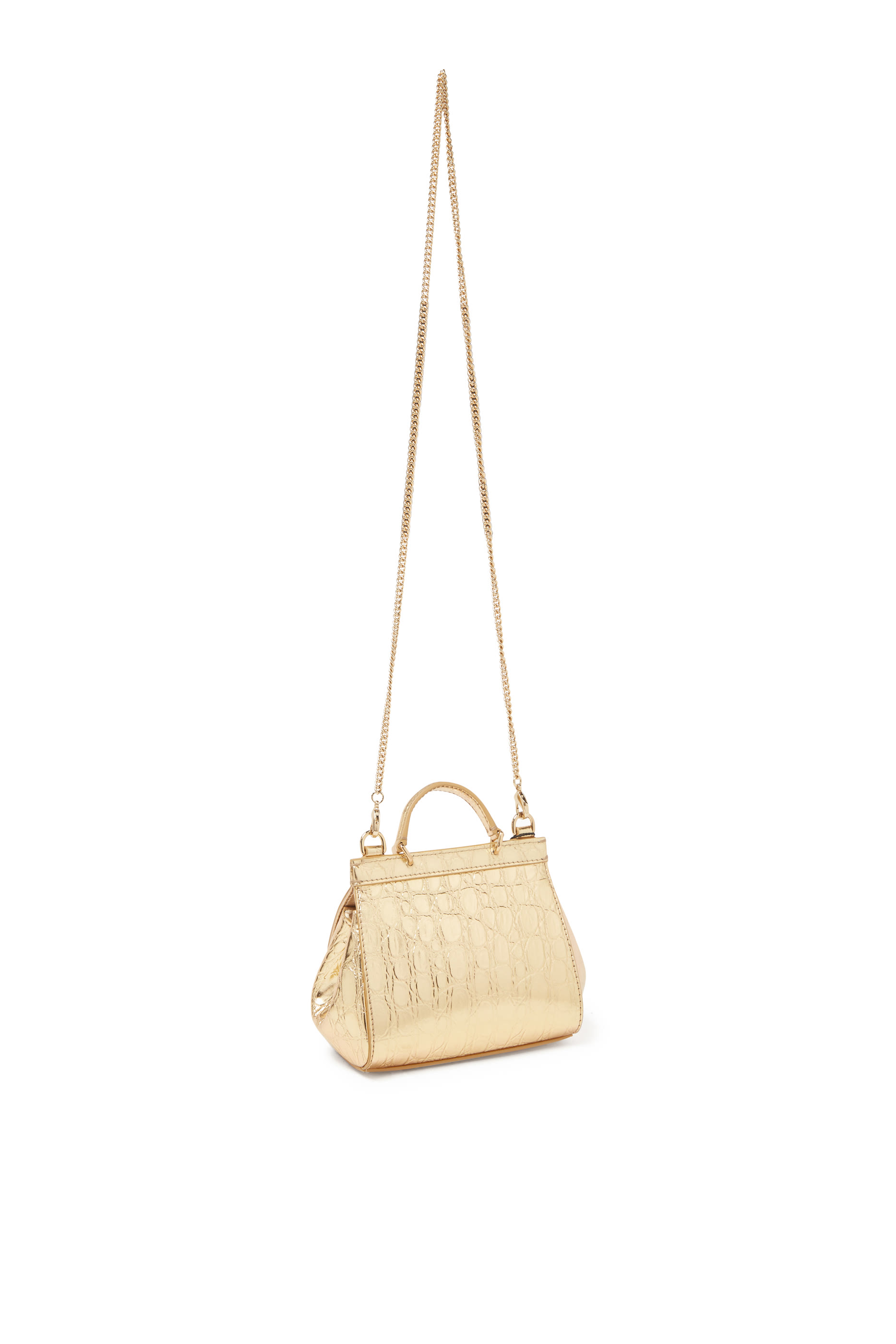 Kids Calfskin Sicily Crossbody Bag with Crocodile Print