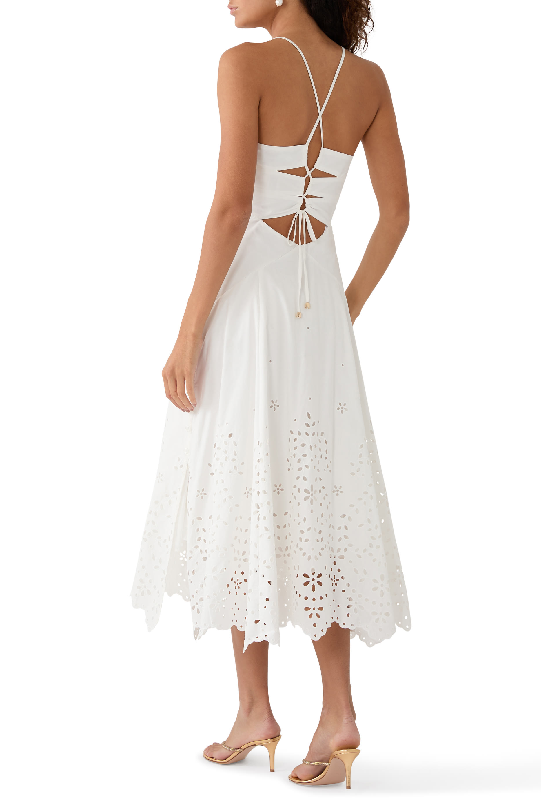 Cotton Embroidered Midi Dress