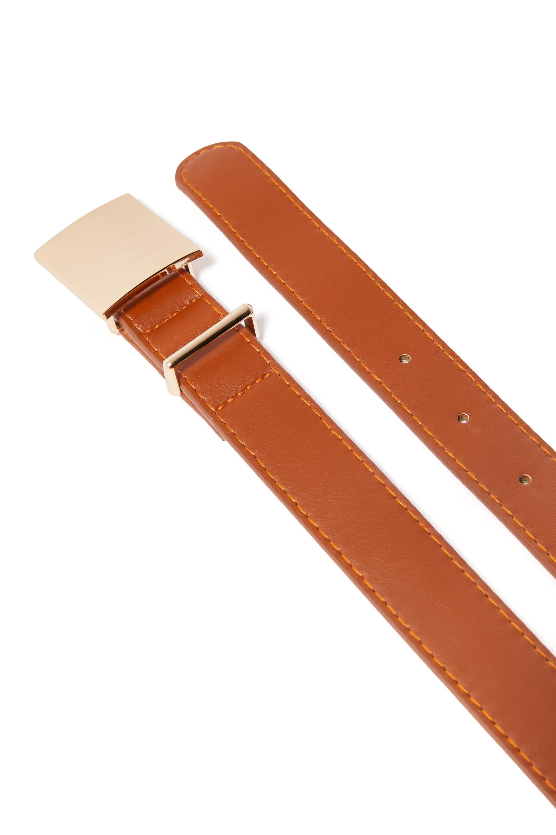 Square Buckle Leather Belt