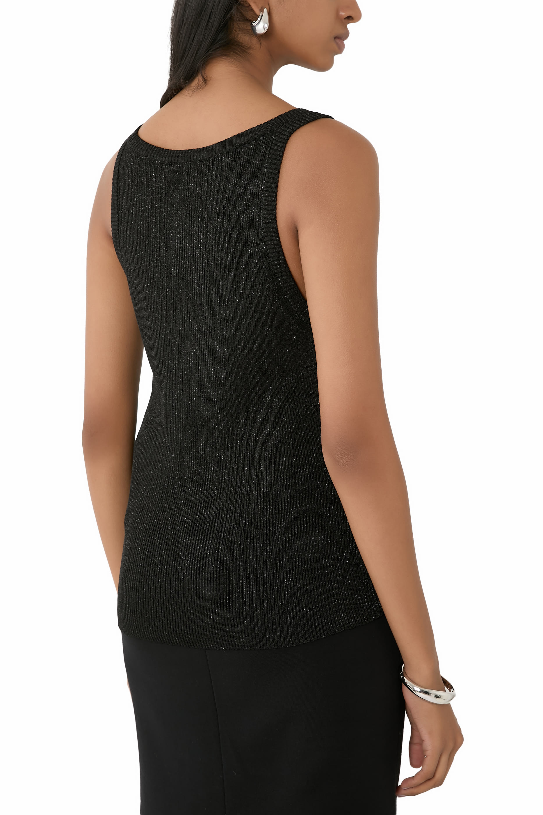 Vanise' Lurex Sleeveless Tank Top