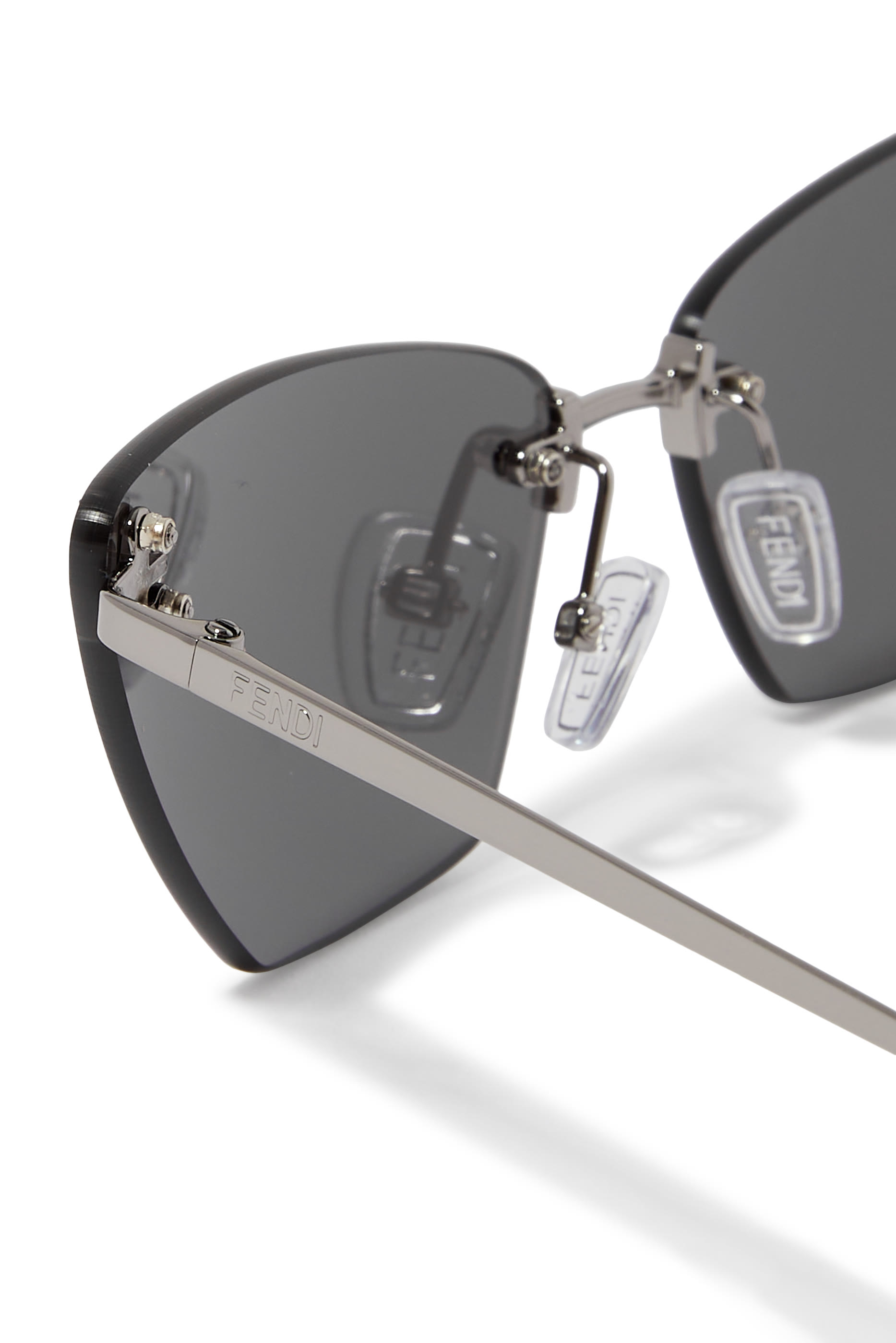 Fendi First Crystal Silver Cat Eye Sunglasses