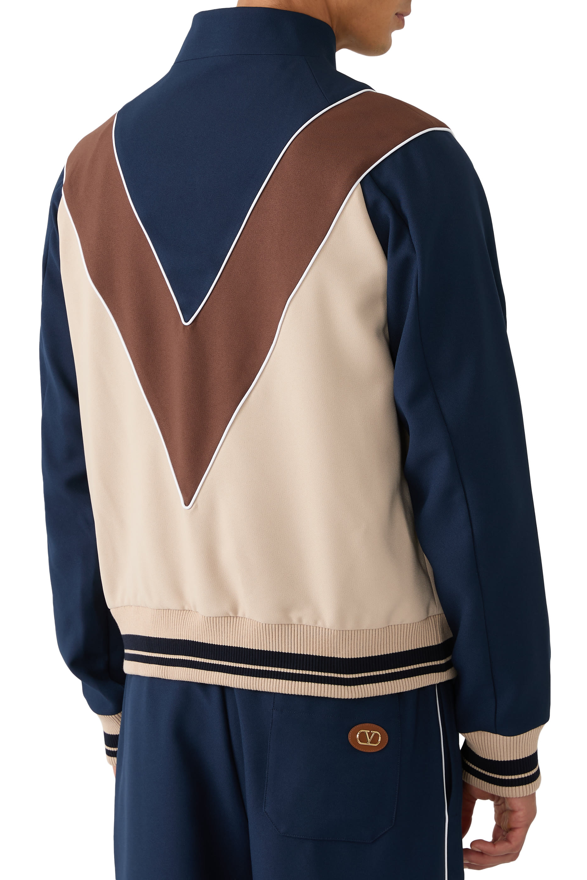 VLogo Patch Zip-Up Sweatshirt