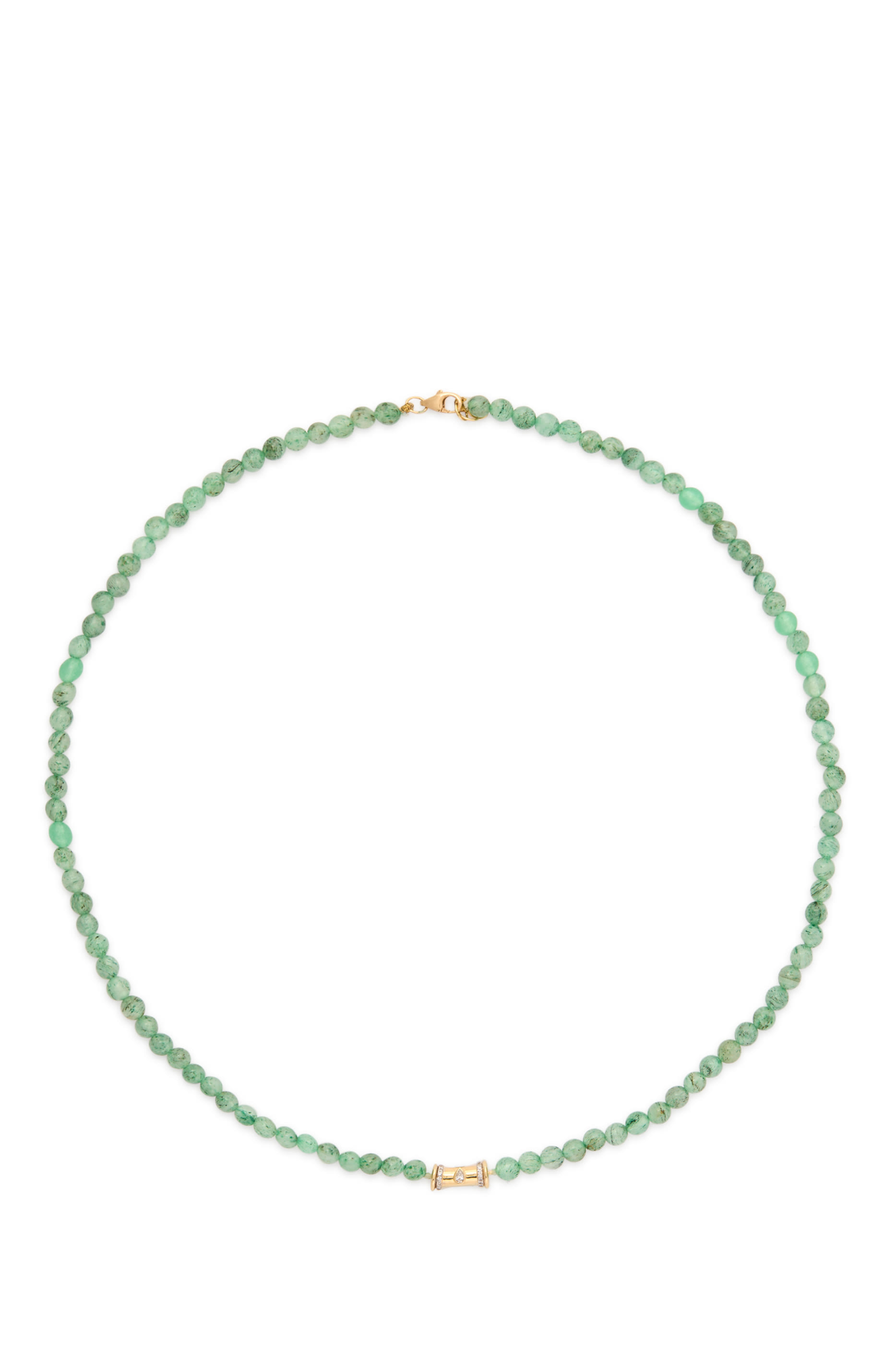 Mini Warrior On Beads Necklace, 18K Yellow Gold & Diamonds