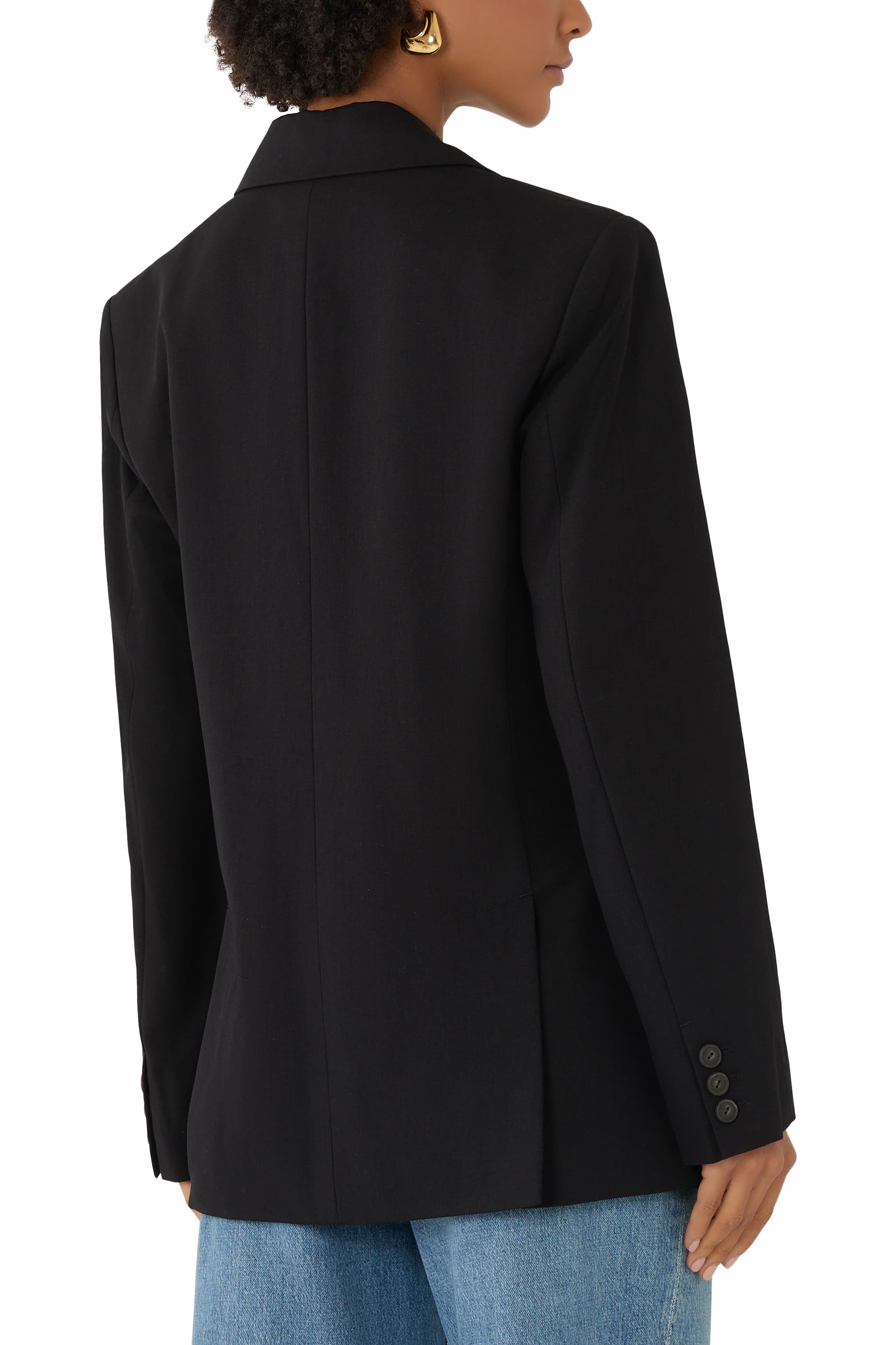 Button-Front Oversized Blazer