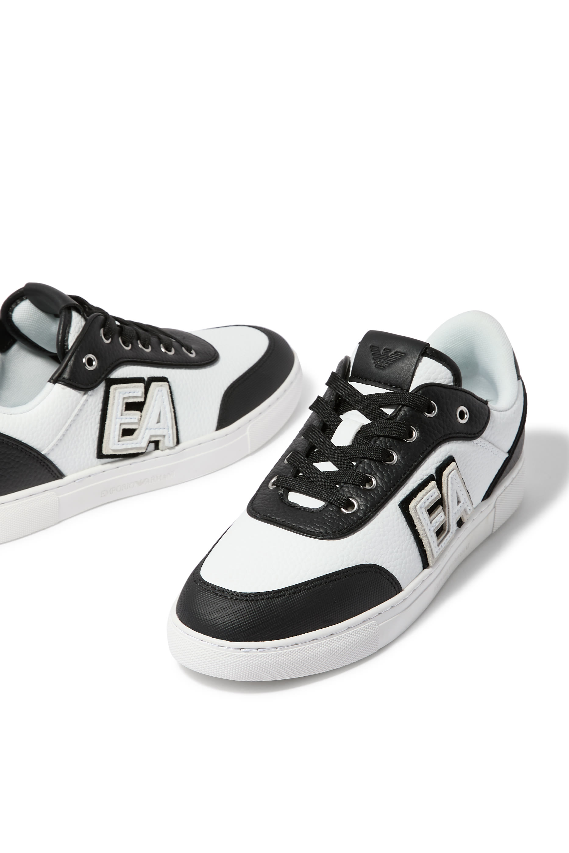 EA Logo Leather Sneakers