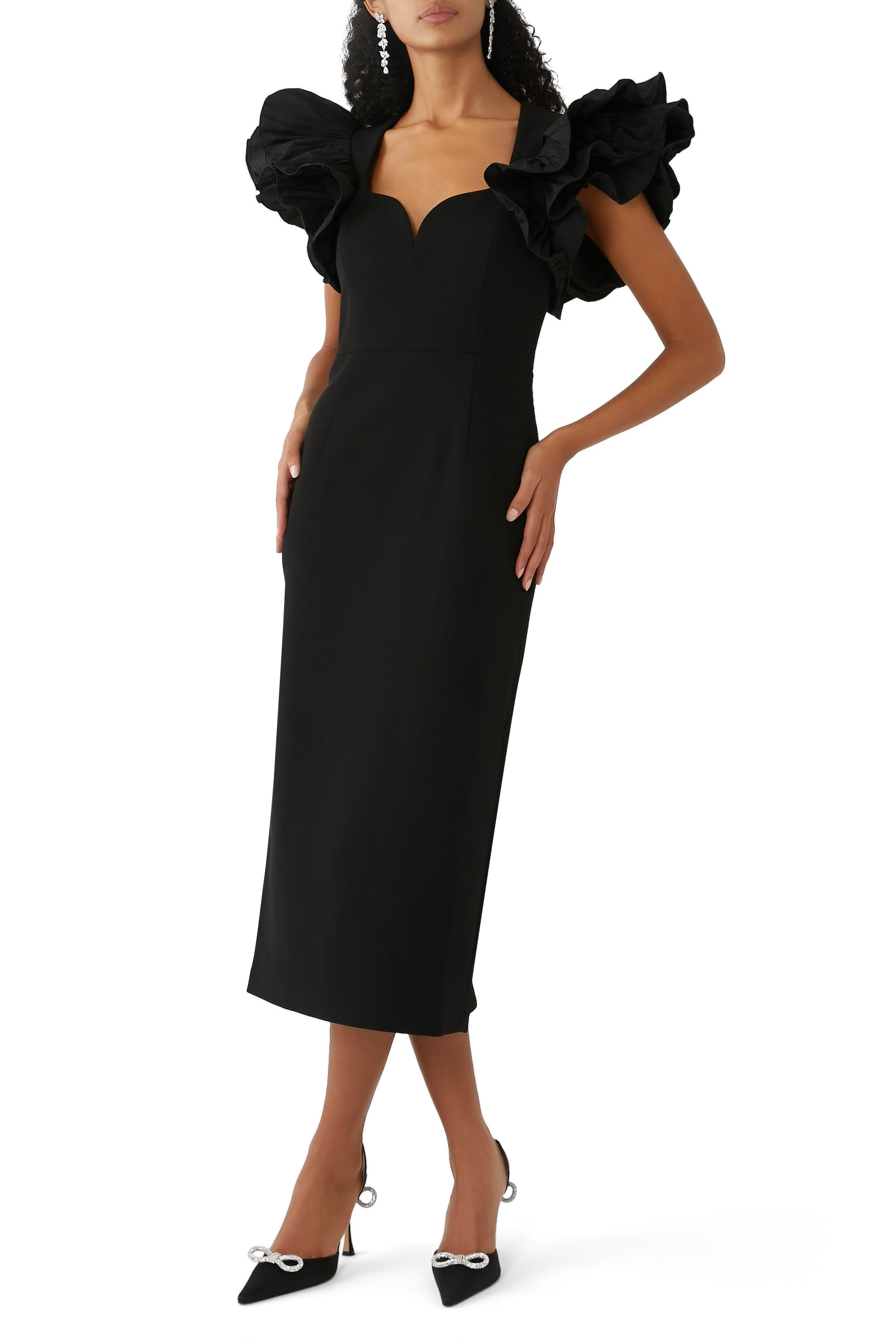 Ella Puff Sleeve Midi Dress
