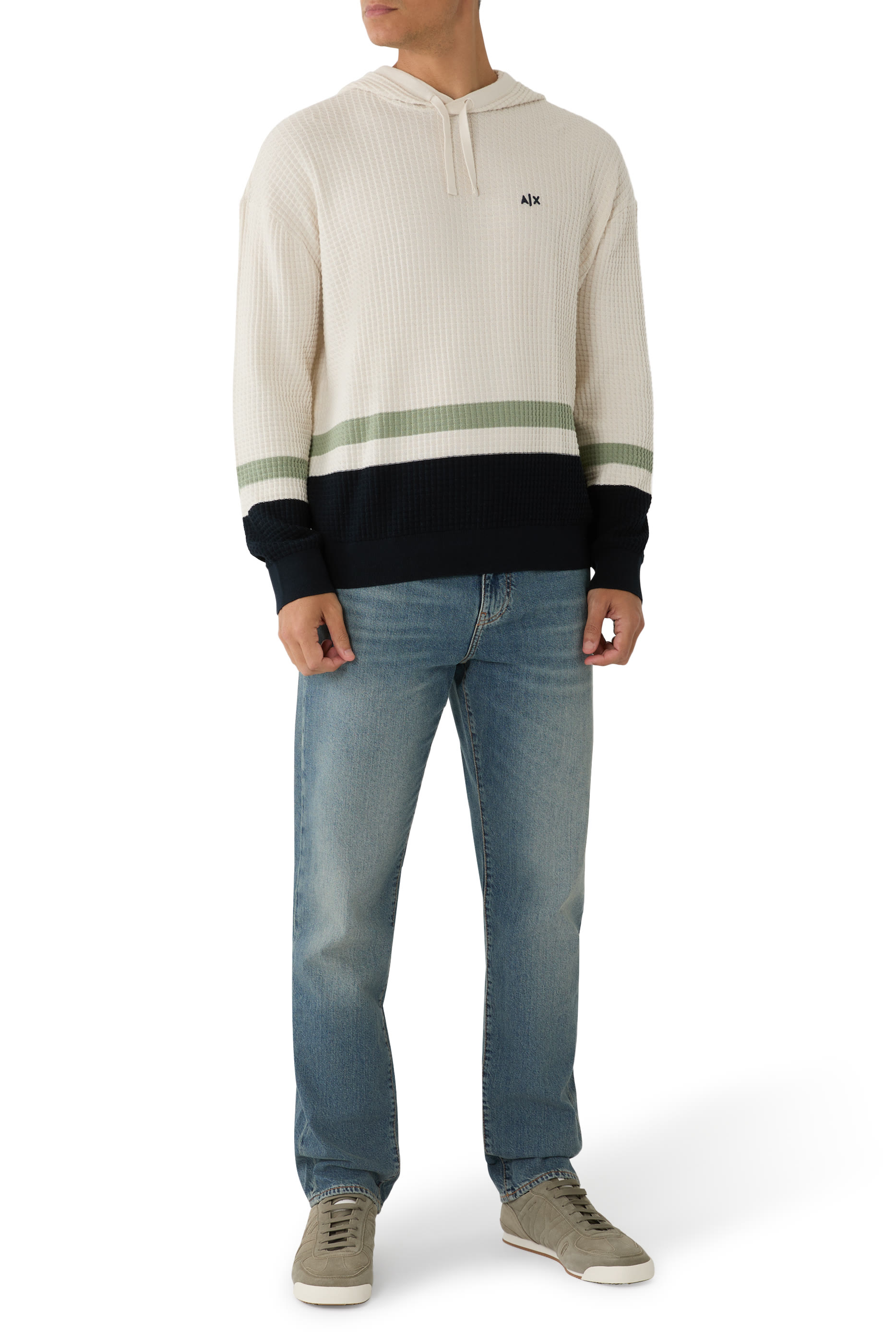 AX Logo Cotton-Jersey Hoodie