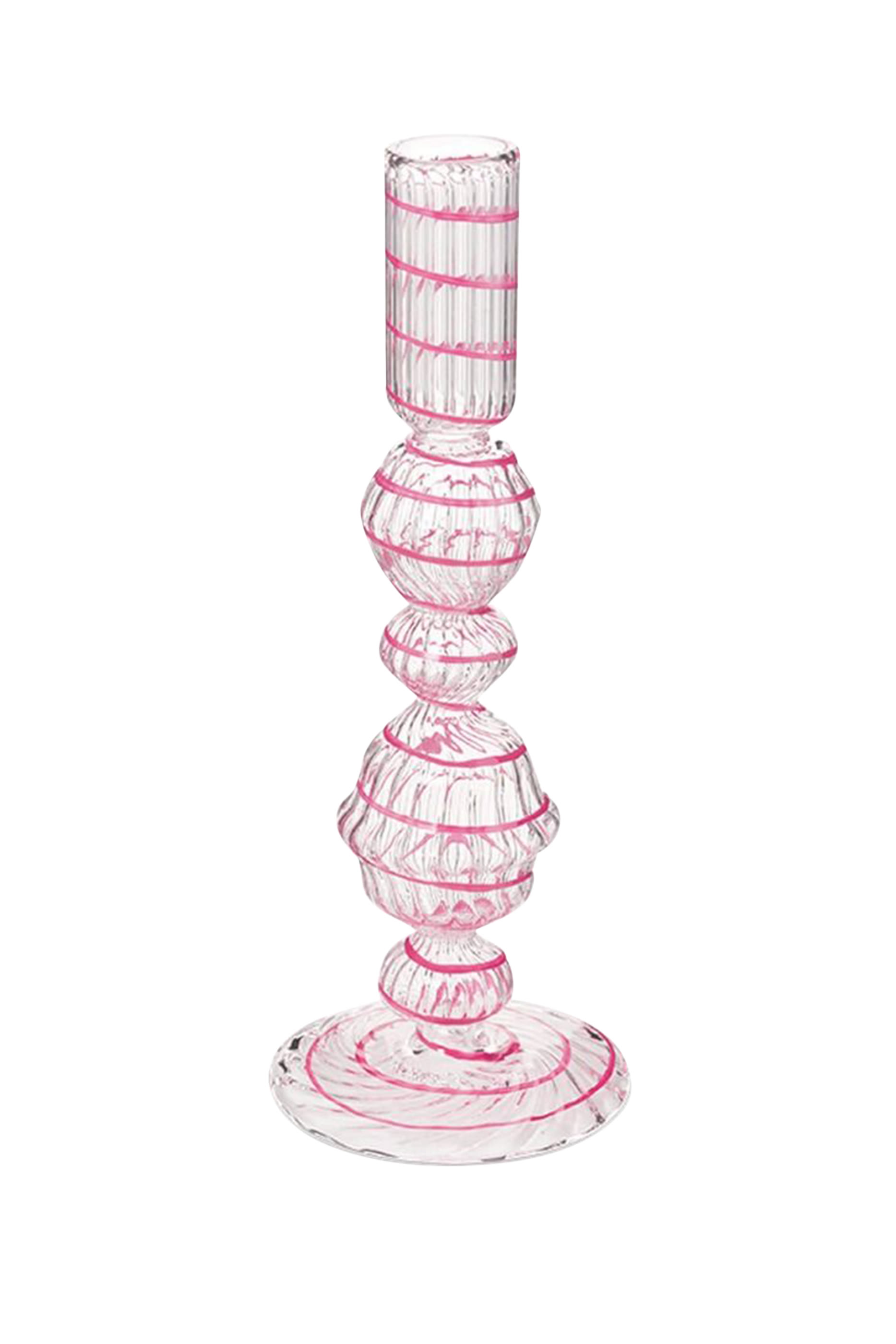 Glass Swirl Candle Holder – Medium