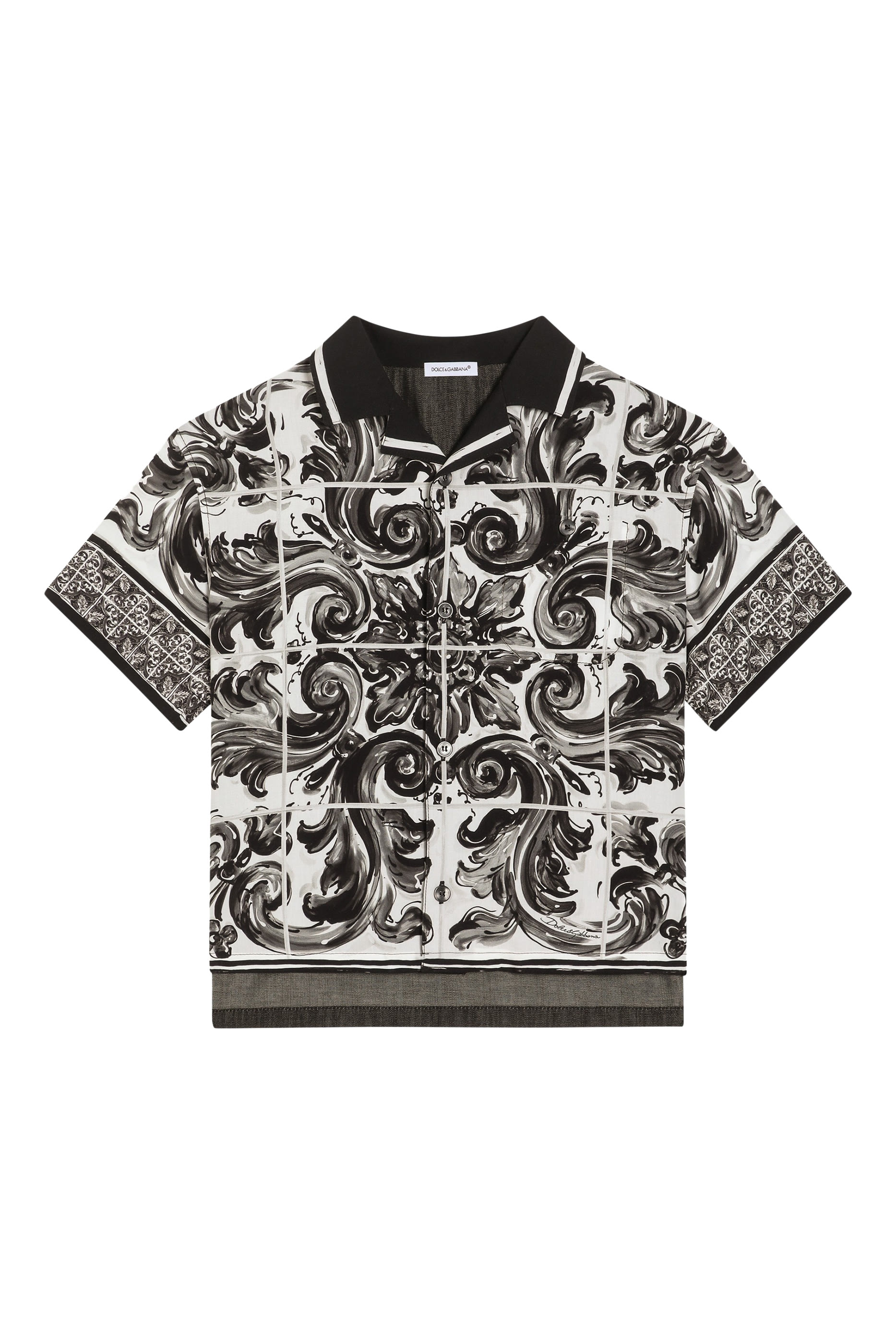 Kids Majolica-Print Denim Shirt