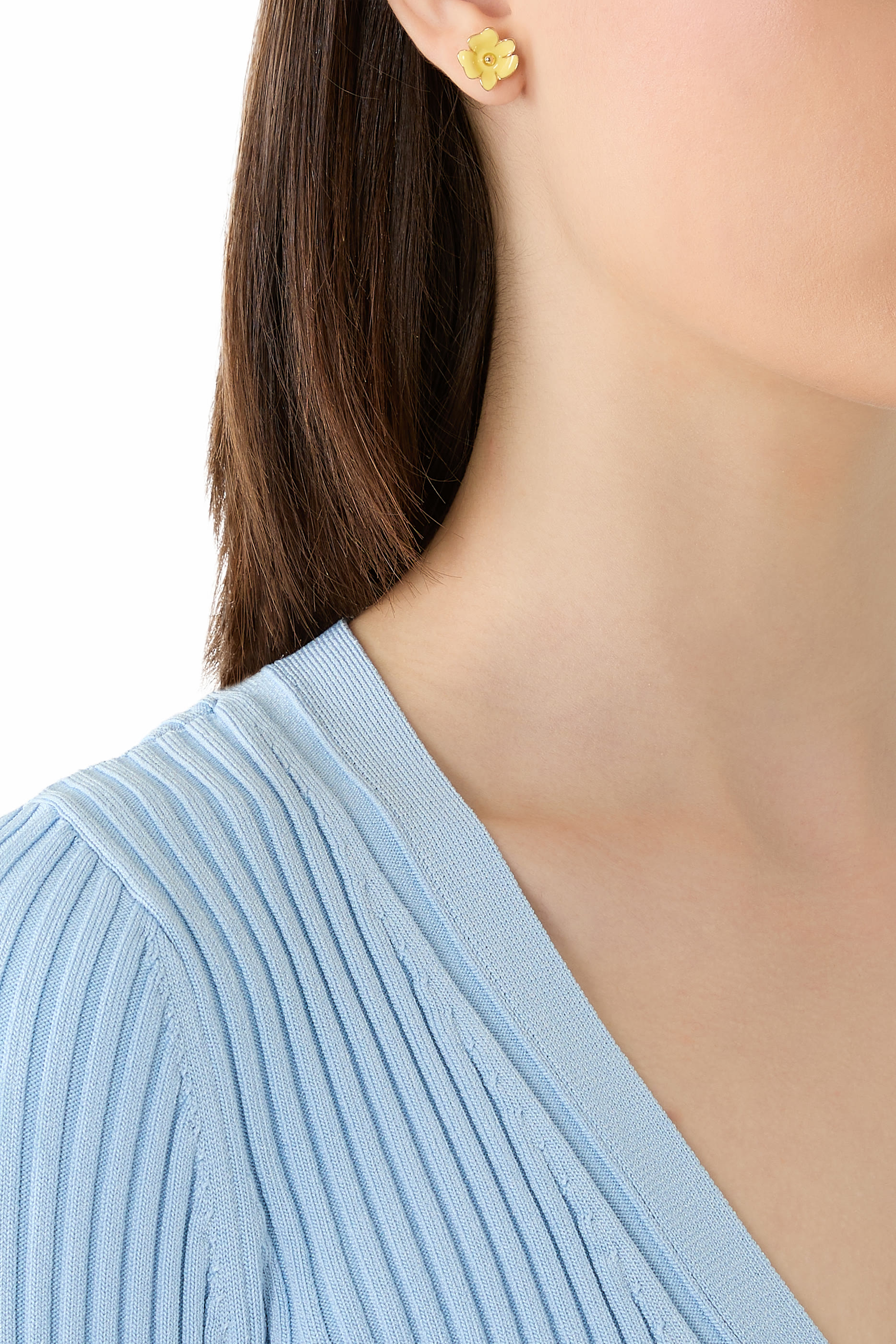 Bloom Flower Studs, Enamel & Titanium Posts