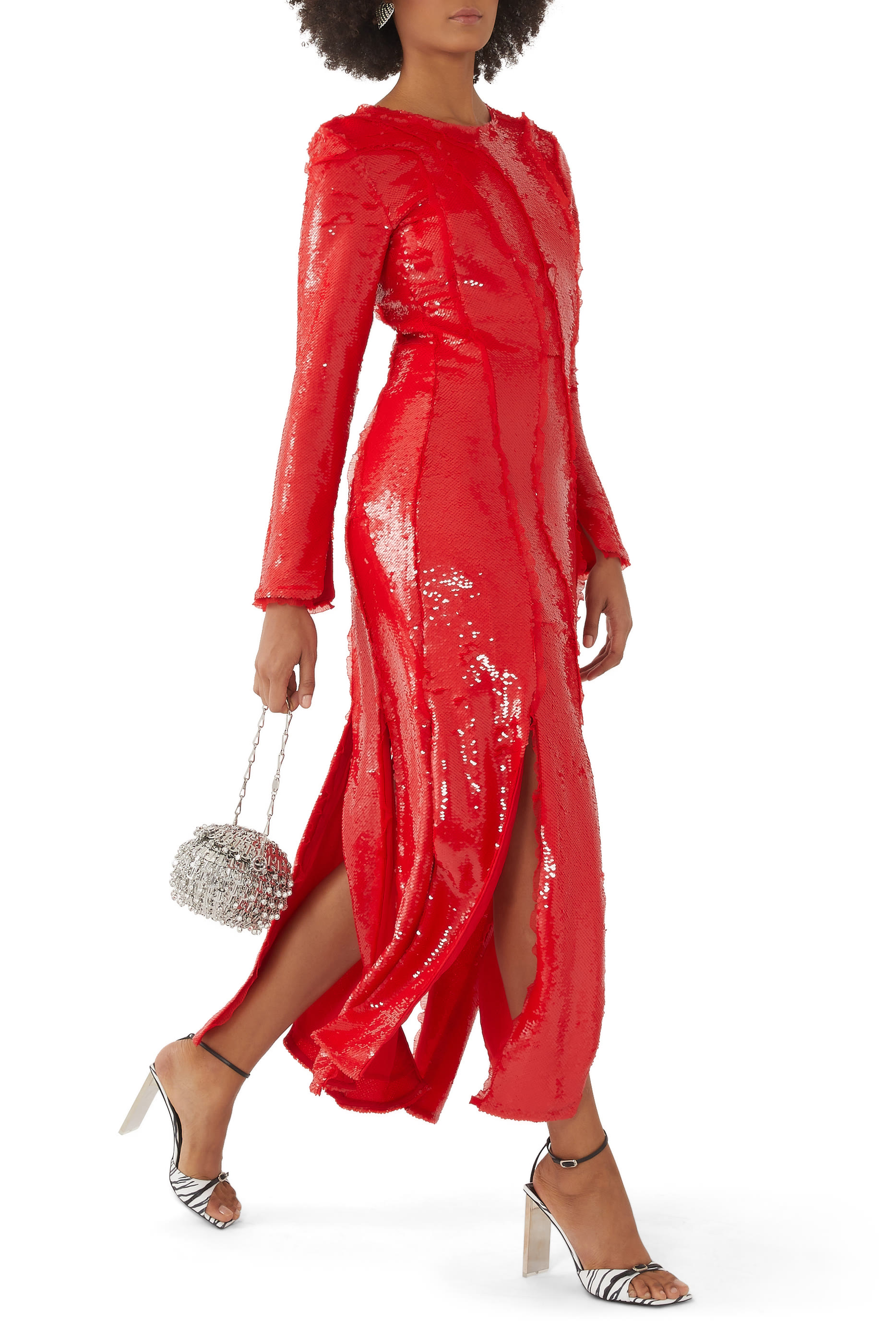 Sequin Cutline Maxi Dress