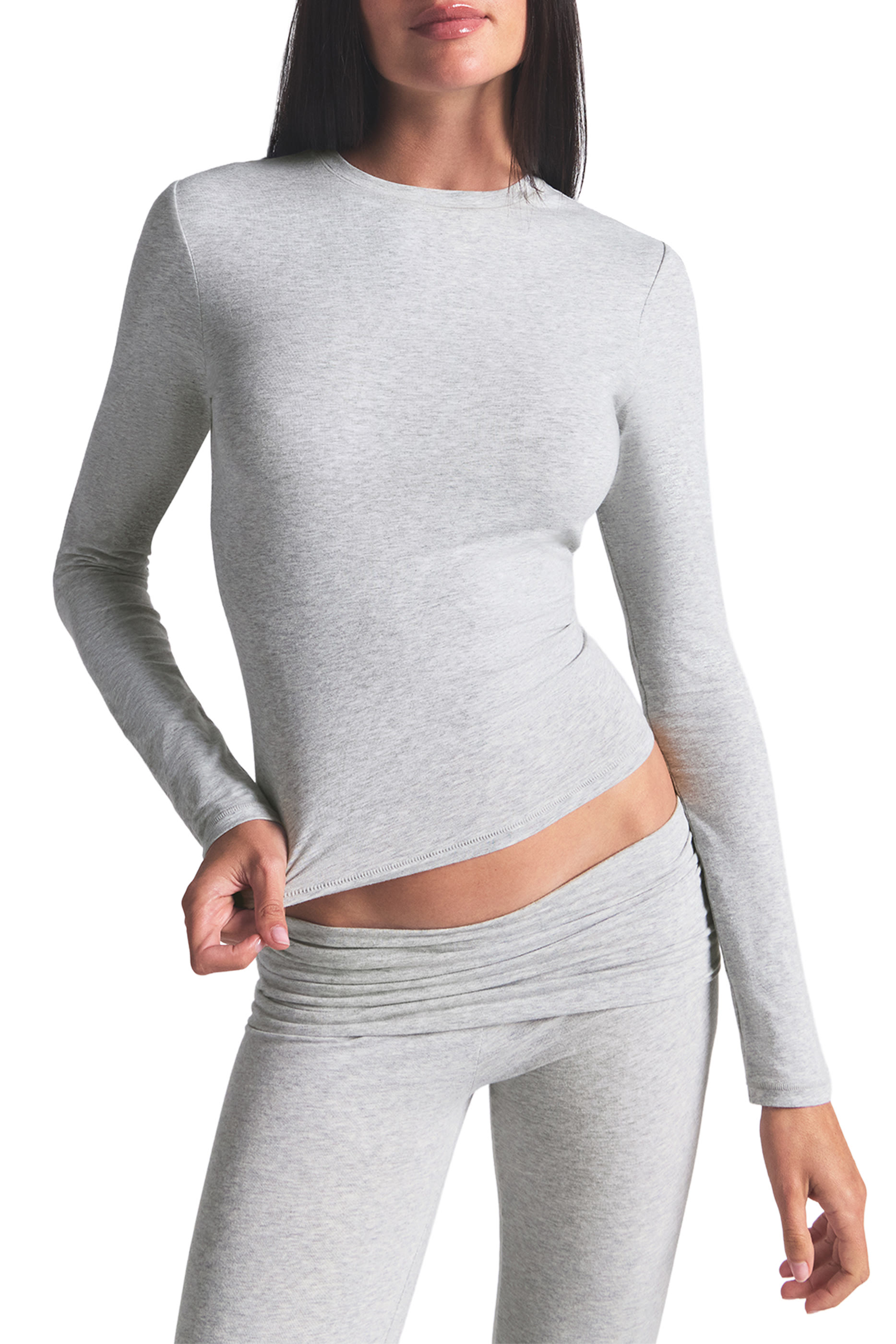  Cotton Jersey Long Sleeve T-Shirt