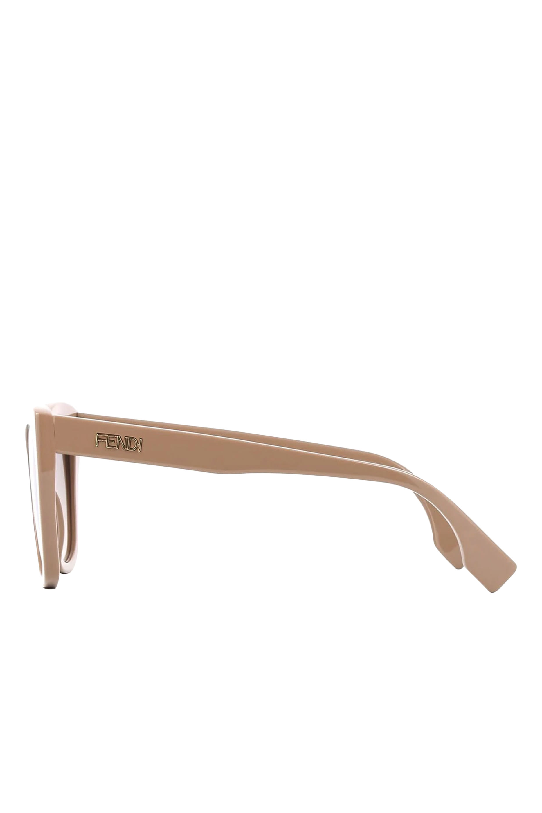 Lettering Brown Square Sunglasses