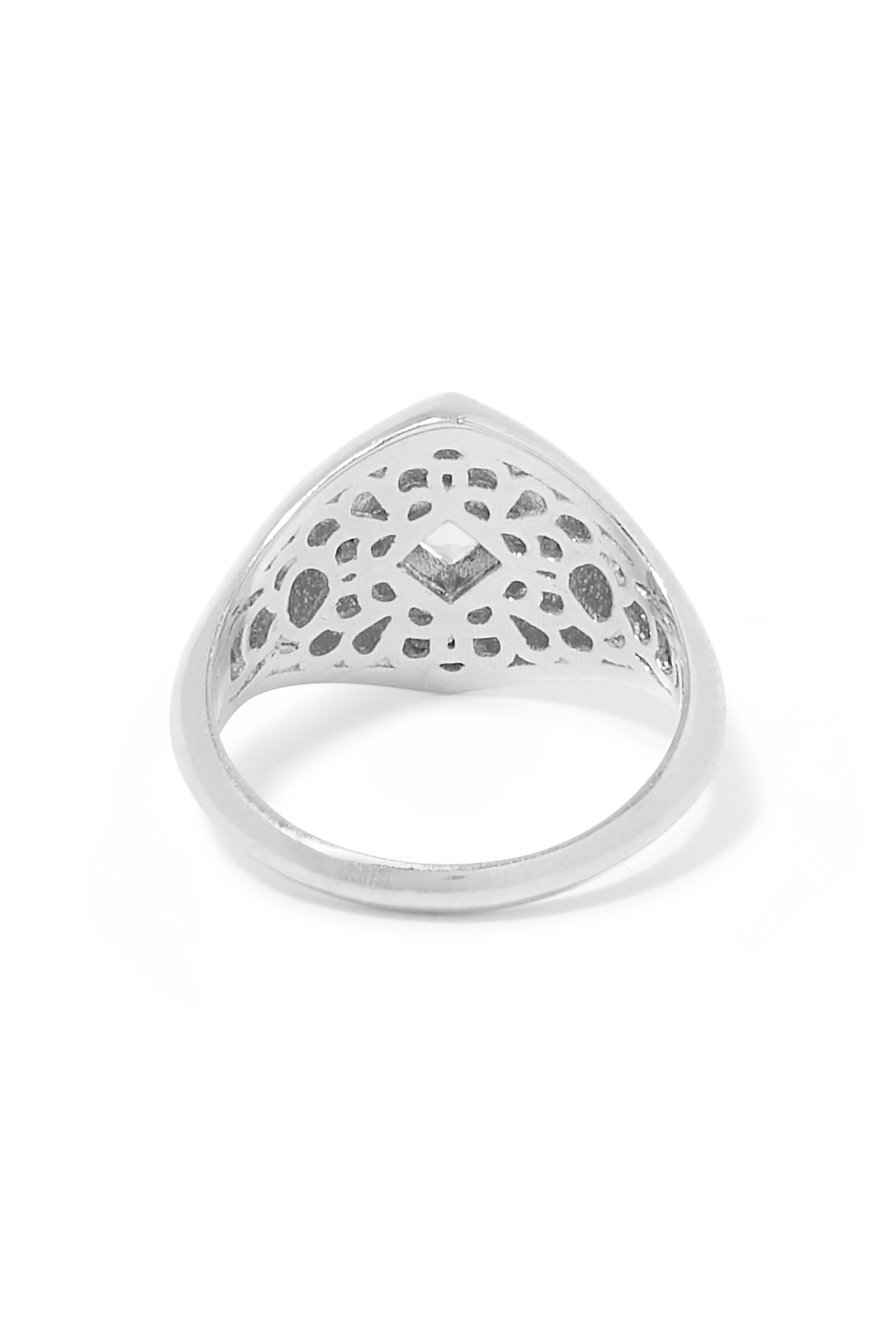 Princess Cut Ring, 18k White Gold & Diamond