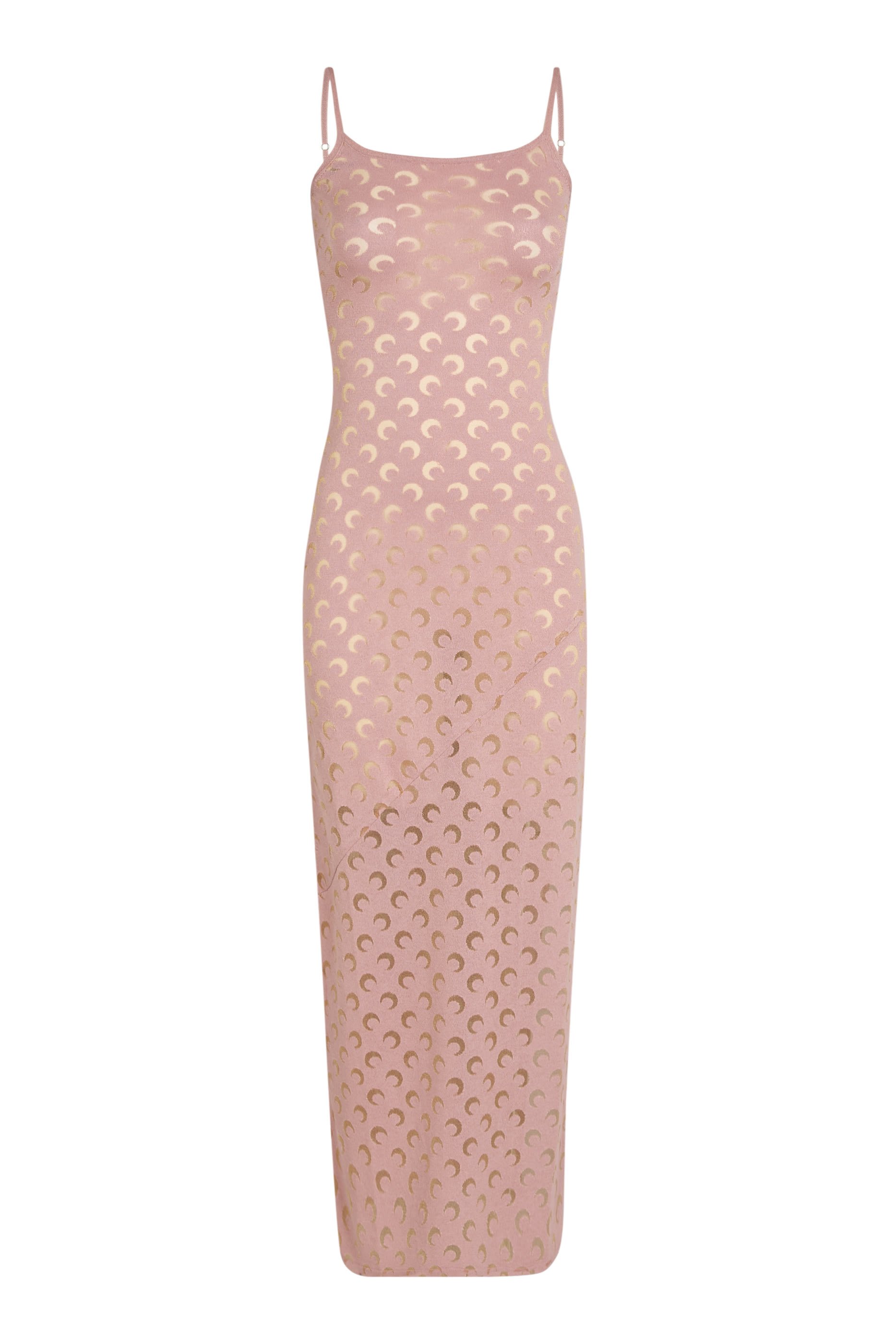 Crescent Moon-Patterned Maxi Dress