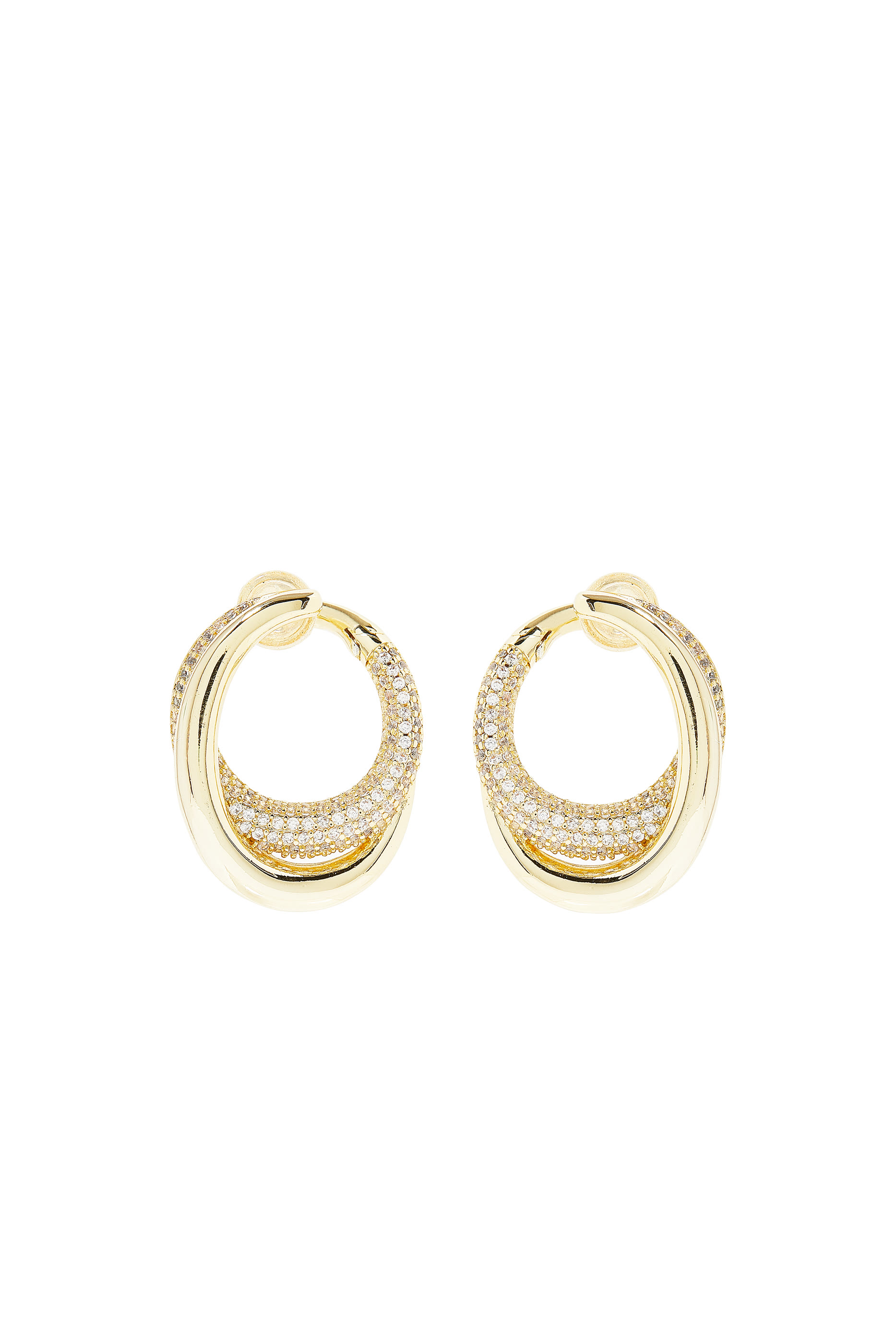 Cassie Earrings, 14k Vermeil on Sterling Silver, Cubic Zirconia