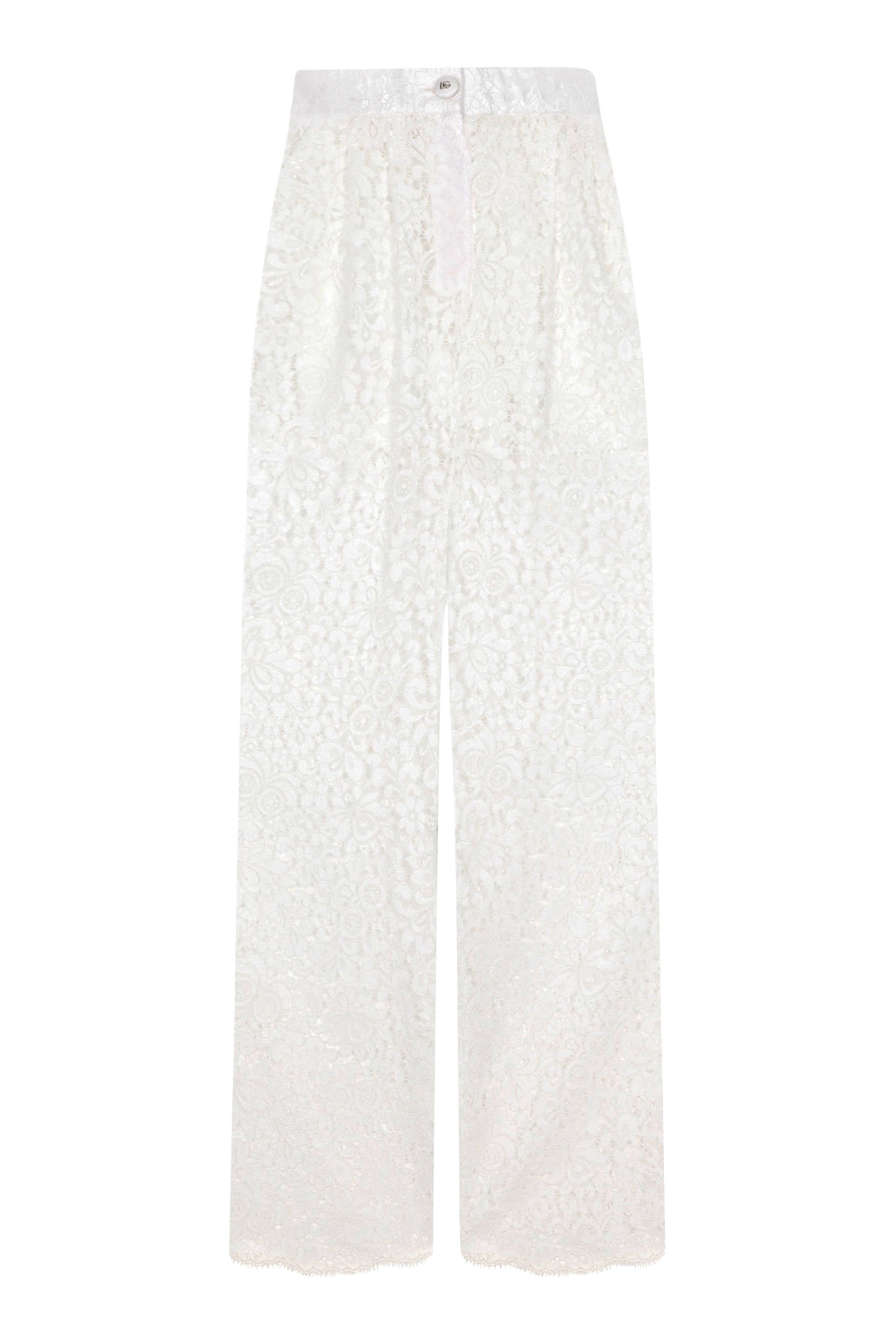 Flared Floral Cordonetto Lace Pants