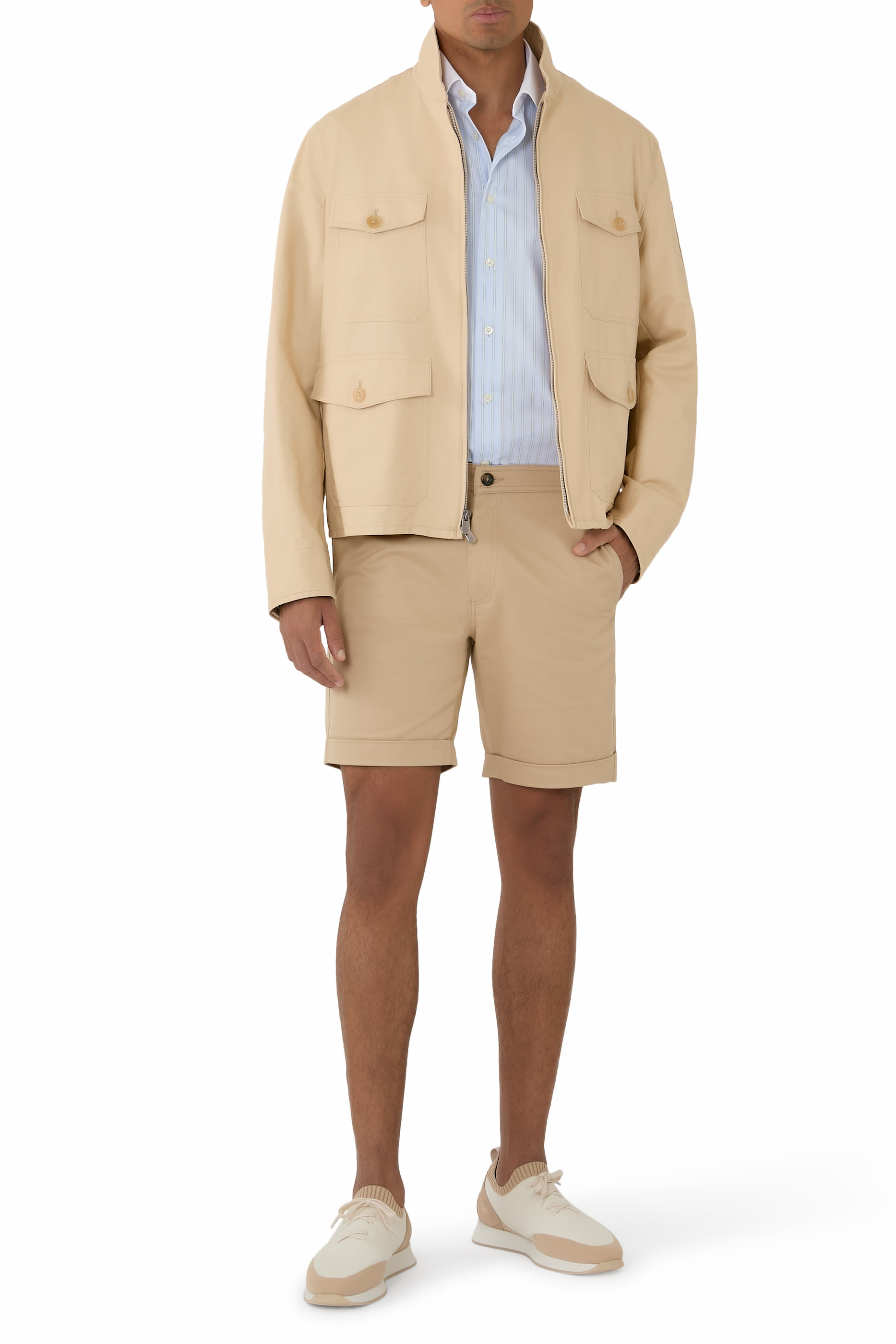 Striped Collar Signature Twill Shirt