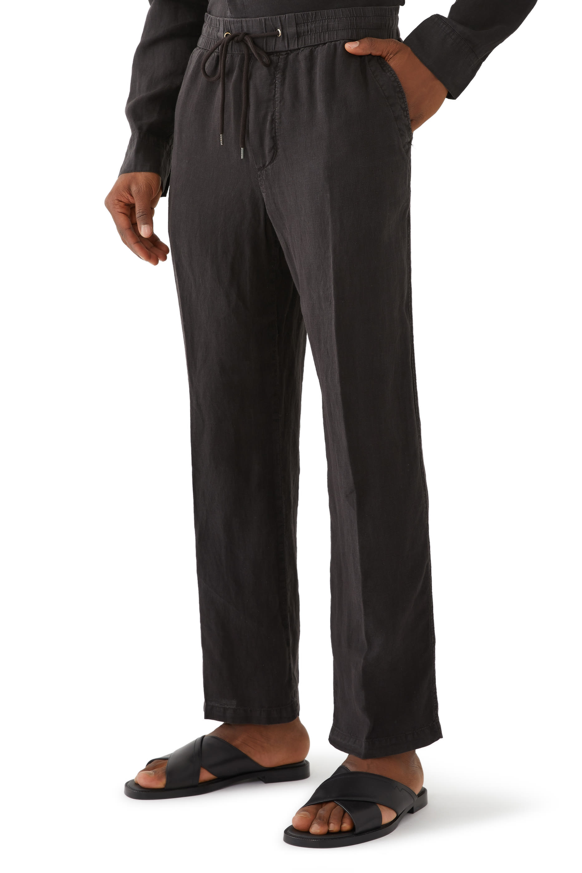 Relaxed Fit Linen Pants