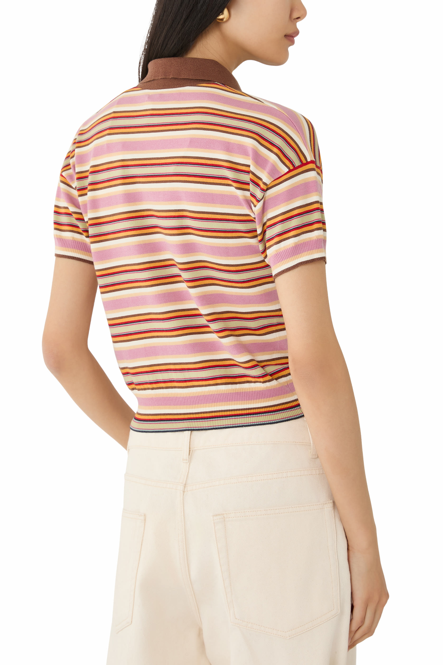 Sable Striped Knit Polo