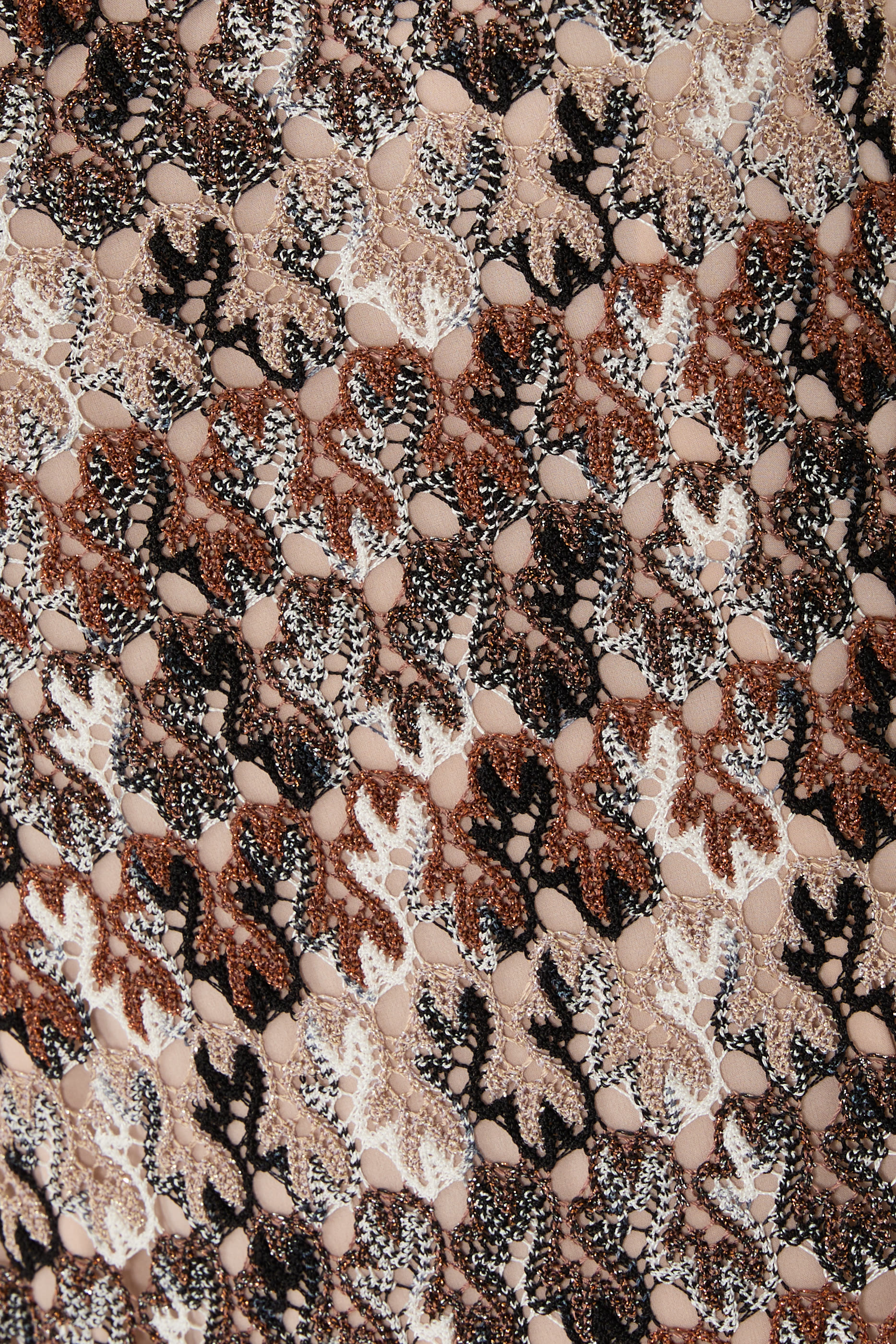   High-Neck Mini Dress in Embroidered Lace 