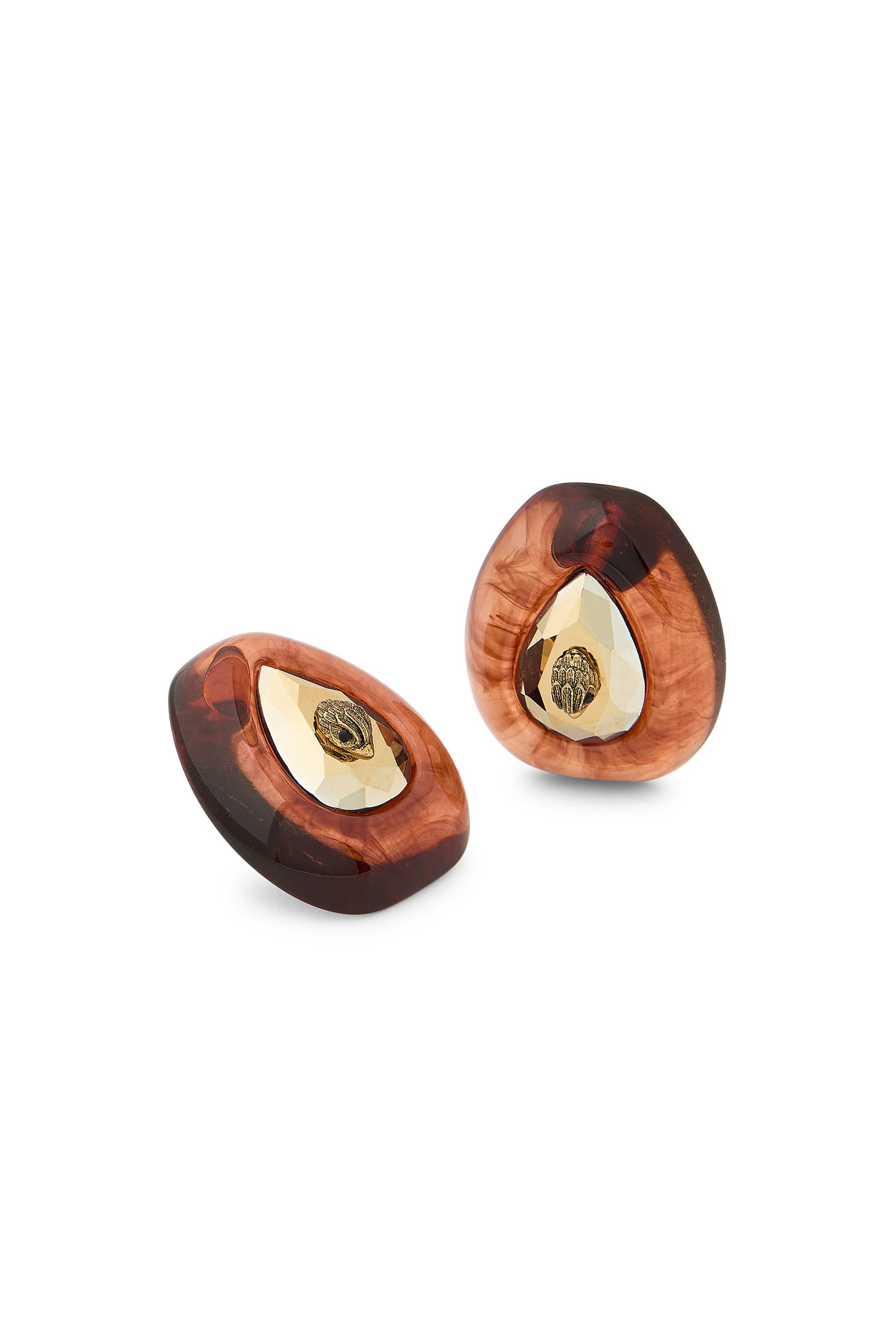 Ophelia Stud Earrings, Brass & Glass Crystal