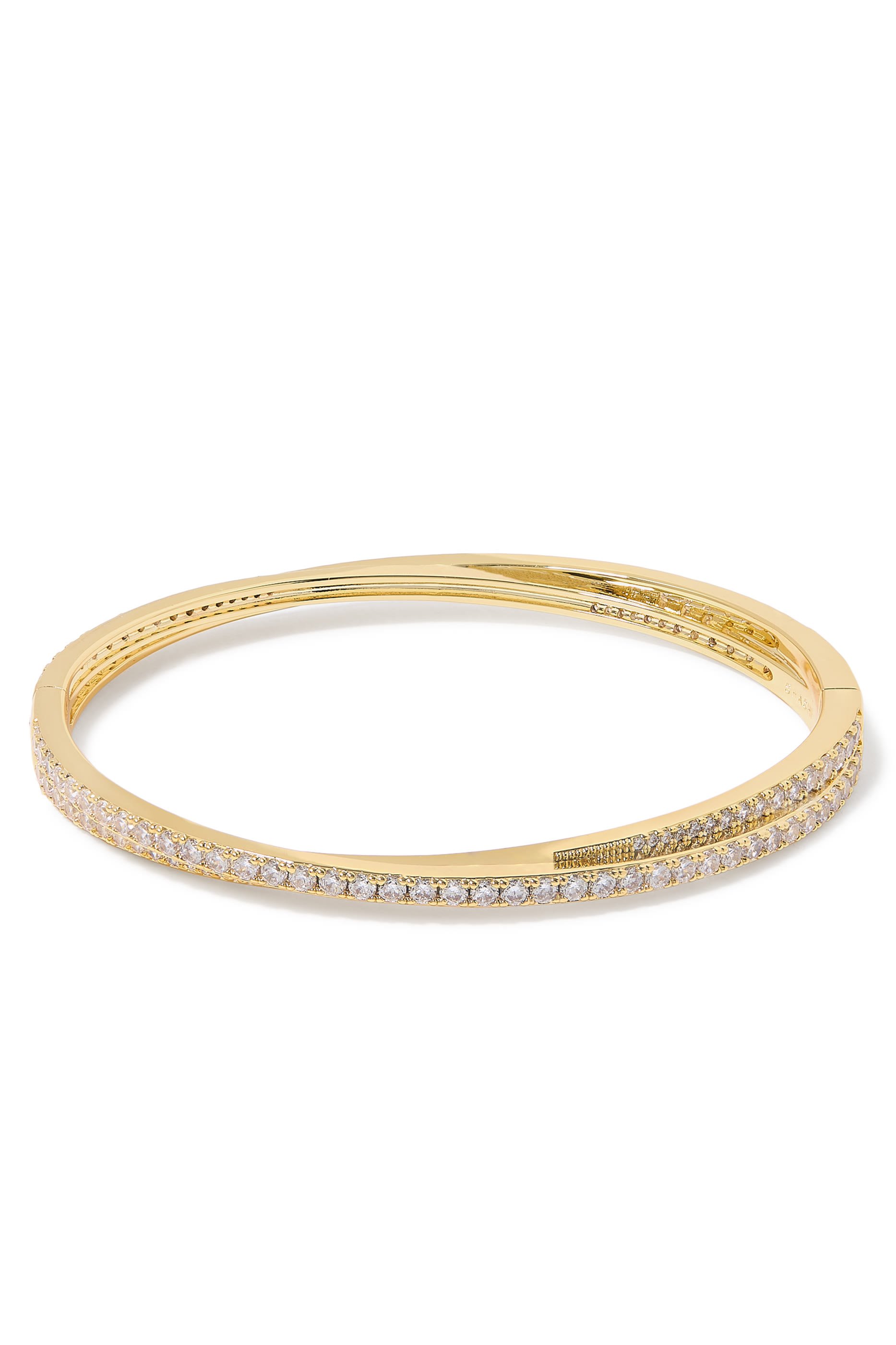 Staci Cuff Bracelet, 14K Vermeil on Sterling Silver with Cubic Zirconia