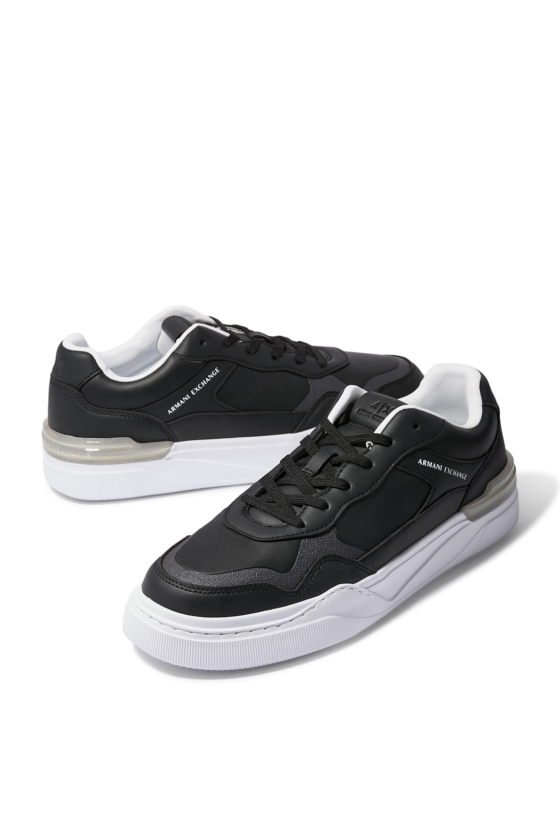 Eco-Leather Sneakers with Decorative Stitching