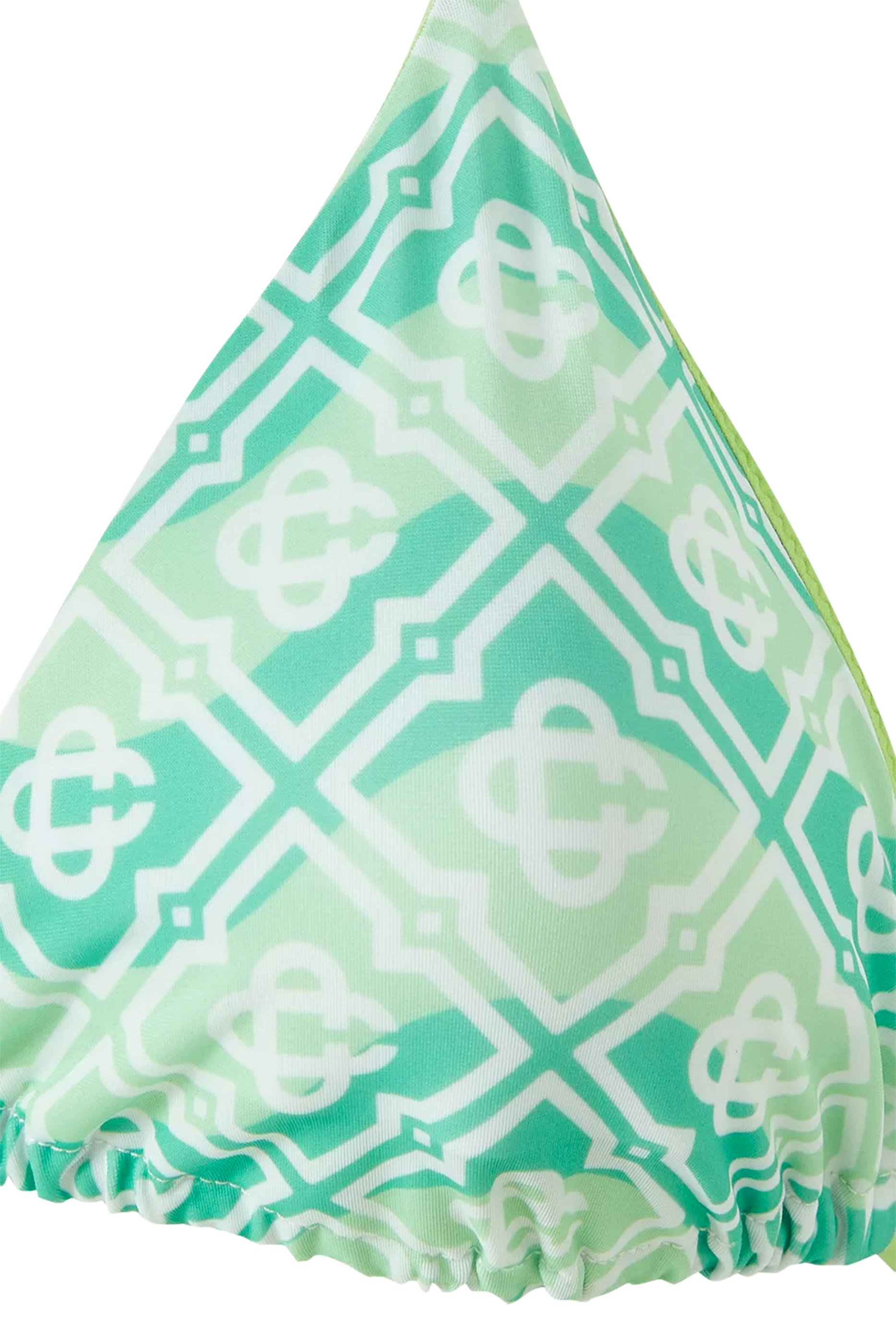 Wavy Monogram String Bikini Top