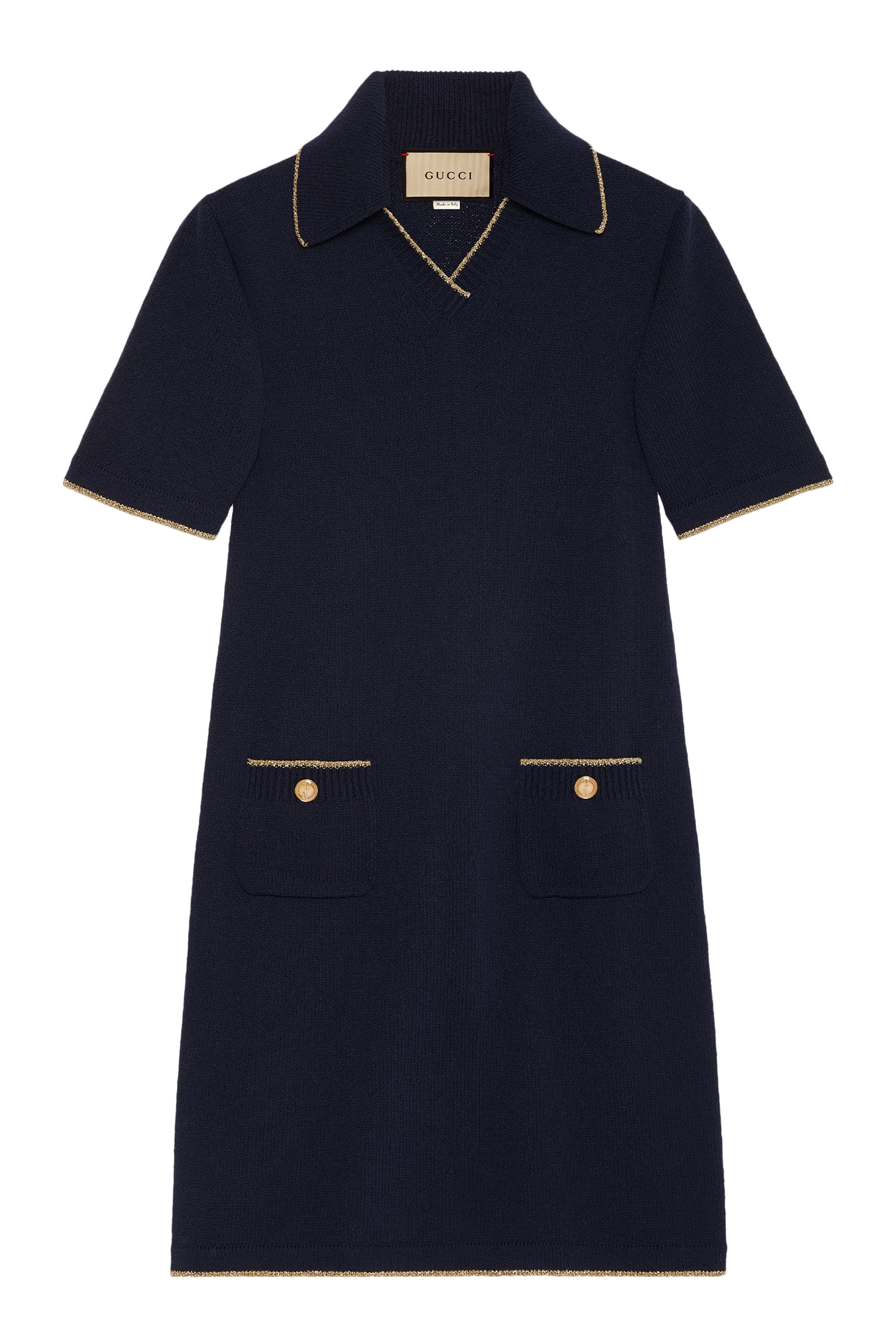 Cotton Knit Polo Dress