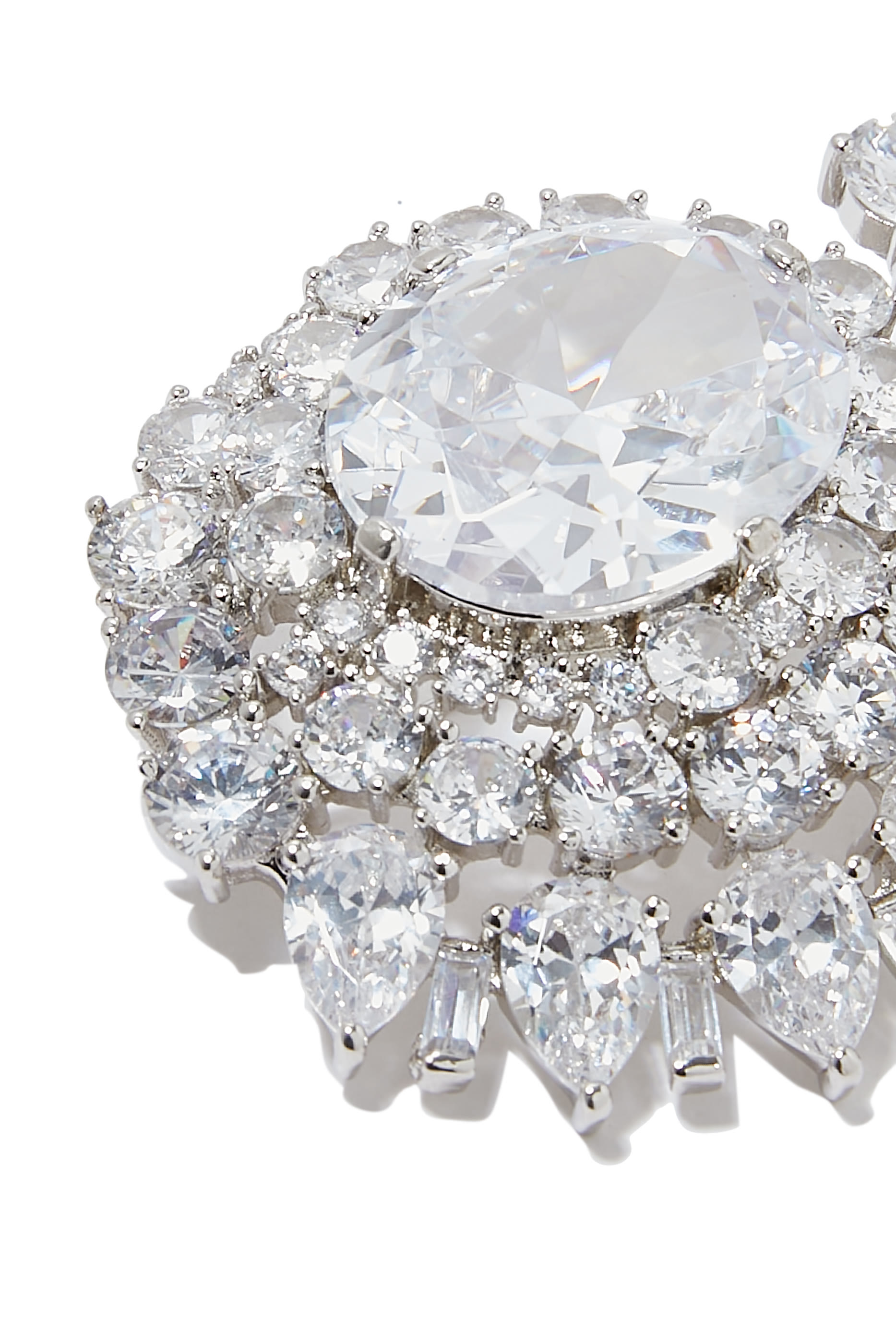 Cubic Zirconia Spiral Brooch