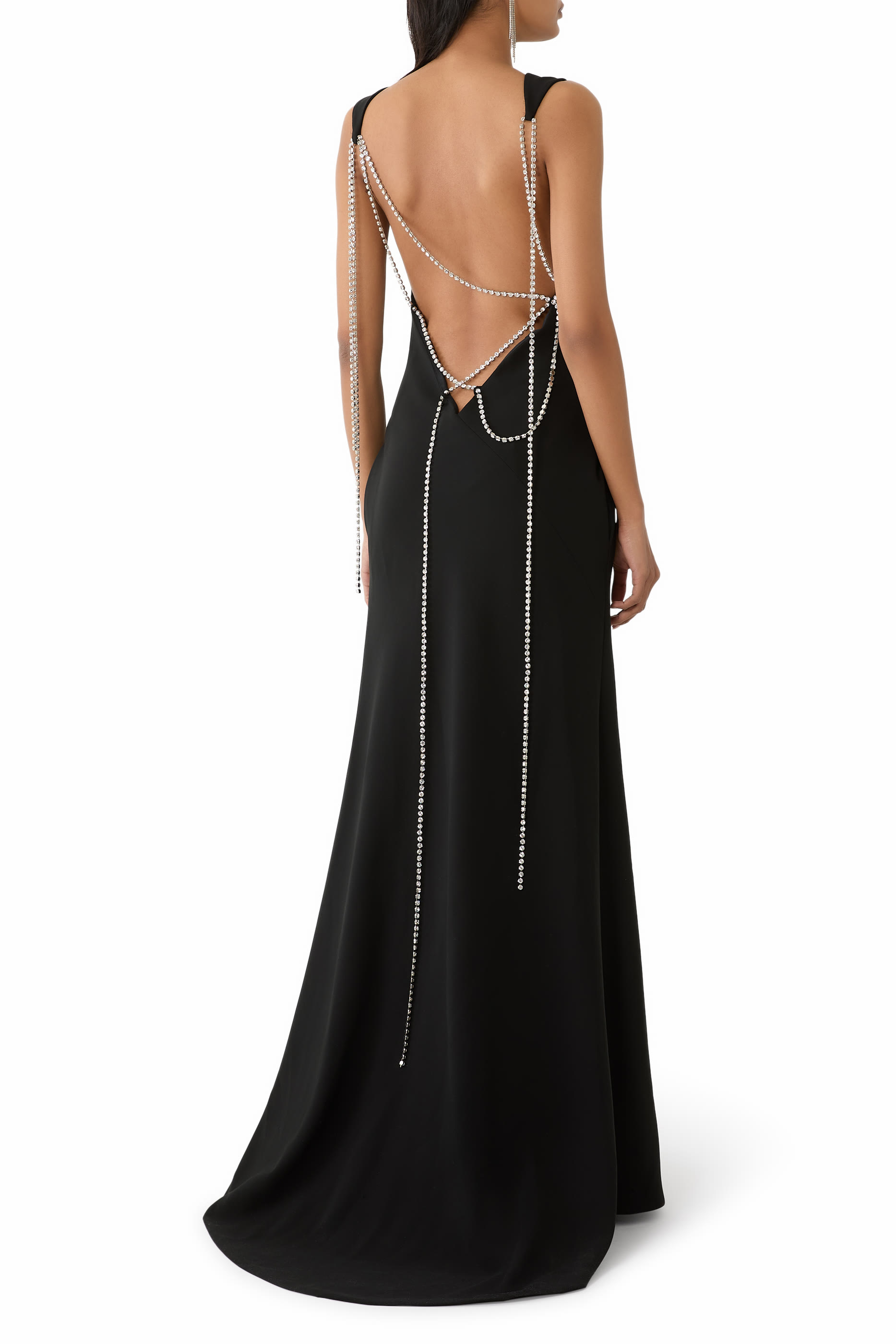 Embellished Stretch Crepe Dress