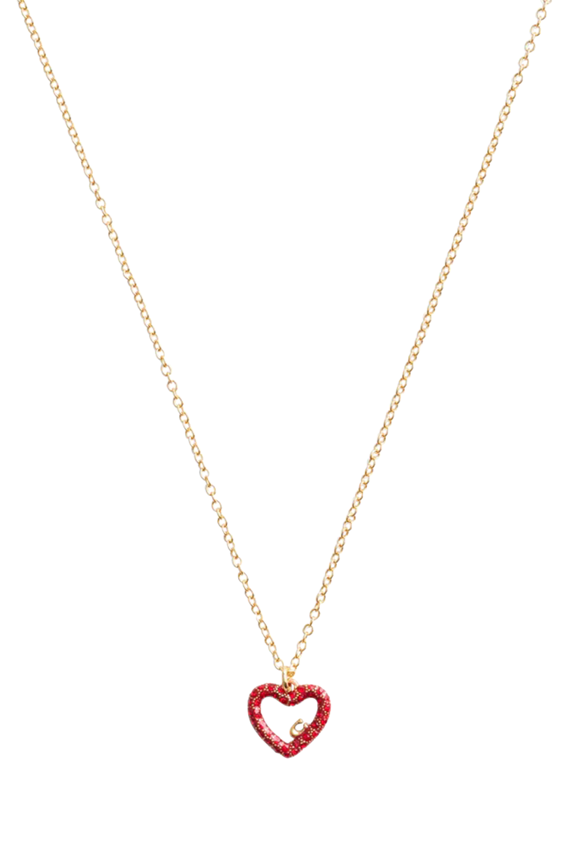Pav&eacute; Heart Pendant Chain Necklace and Earrings Jewelry Set