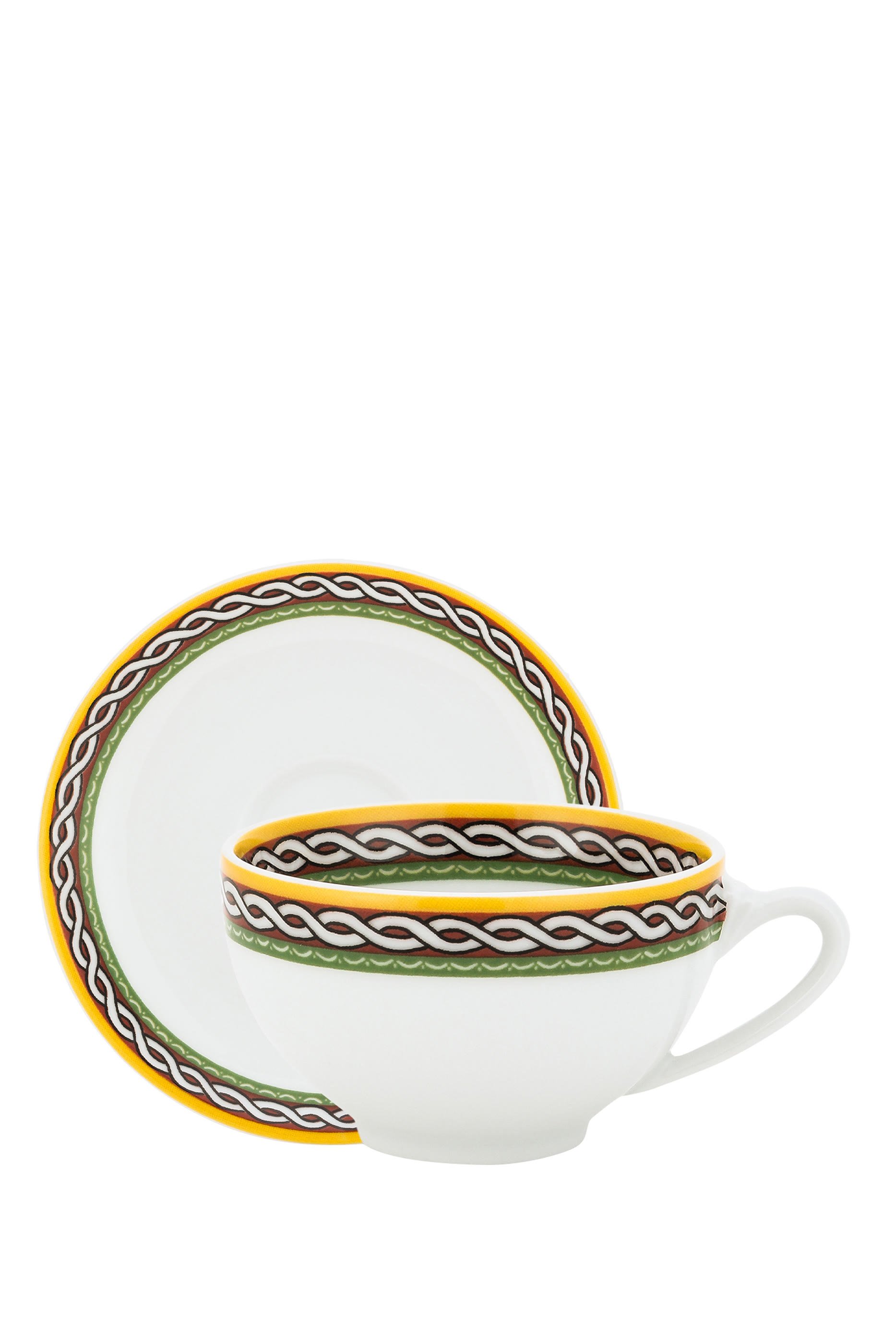 Carretto Bordo Coffee Cup and Saucer, Set of 2