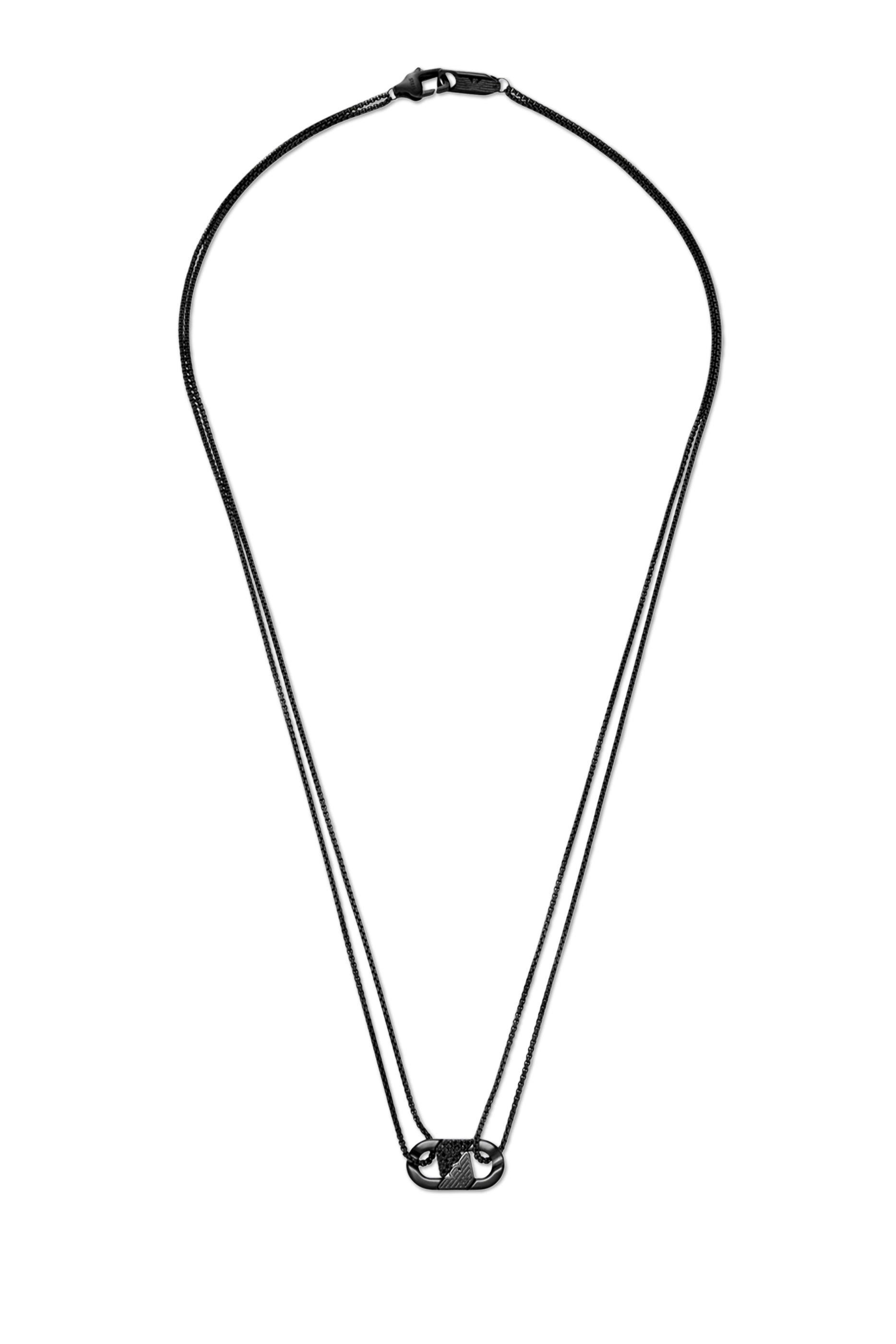 Eagle Interlock Necklace, Stainless Steel & Crystals