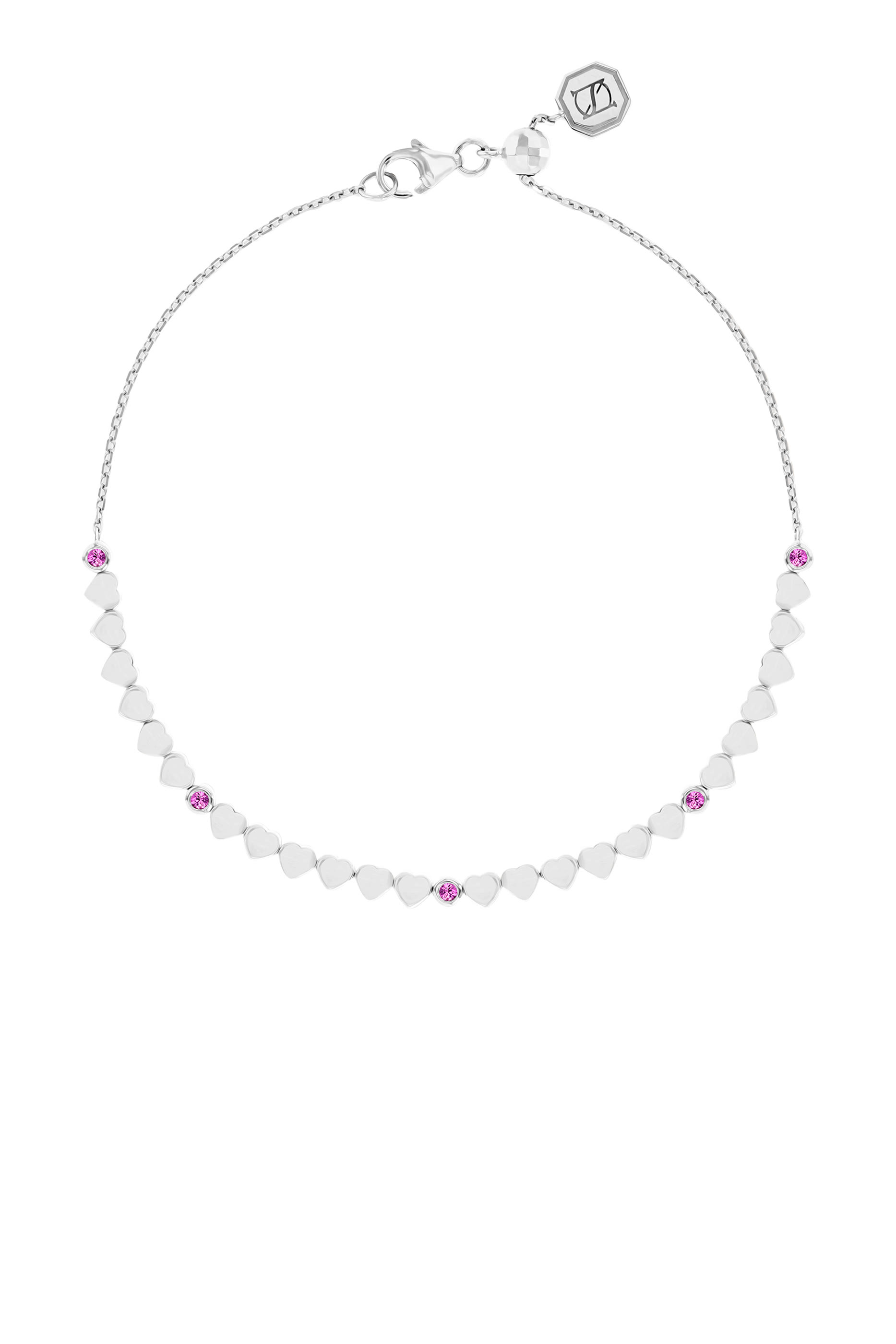 Love in Tokyo Bracelet, 18K White Gold & Pink Sapphires